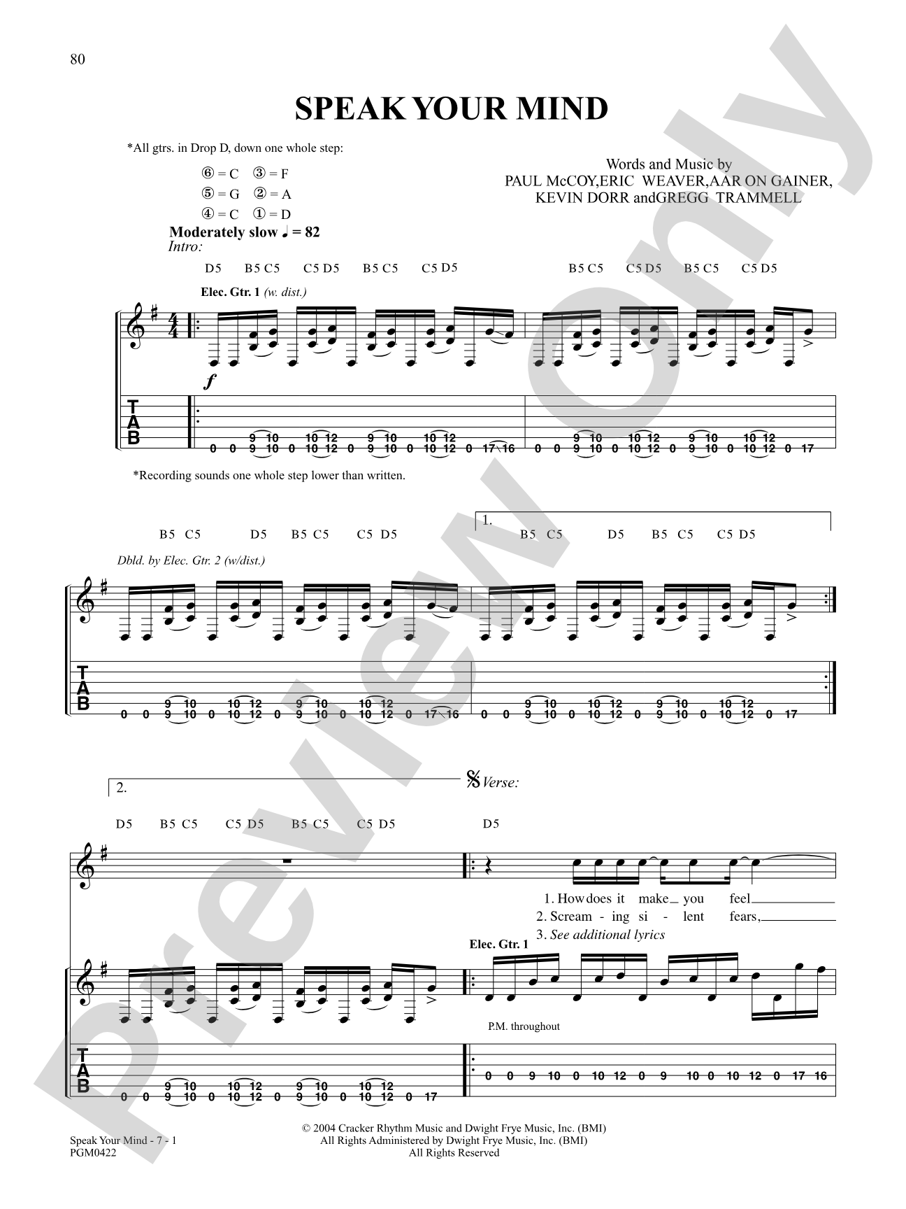 Speak Your Mind: Authentic Guitar TAB