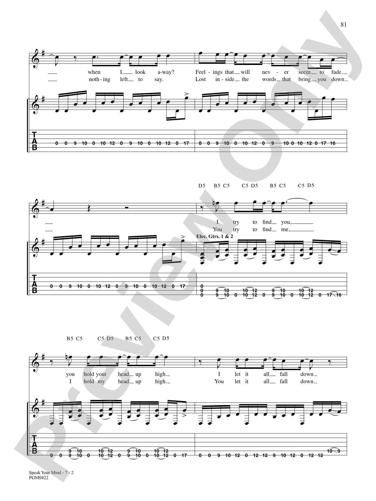 Speak Your Mind: Authentic Guitar TAB