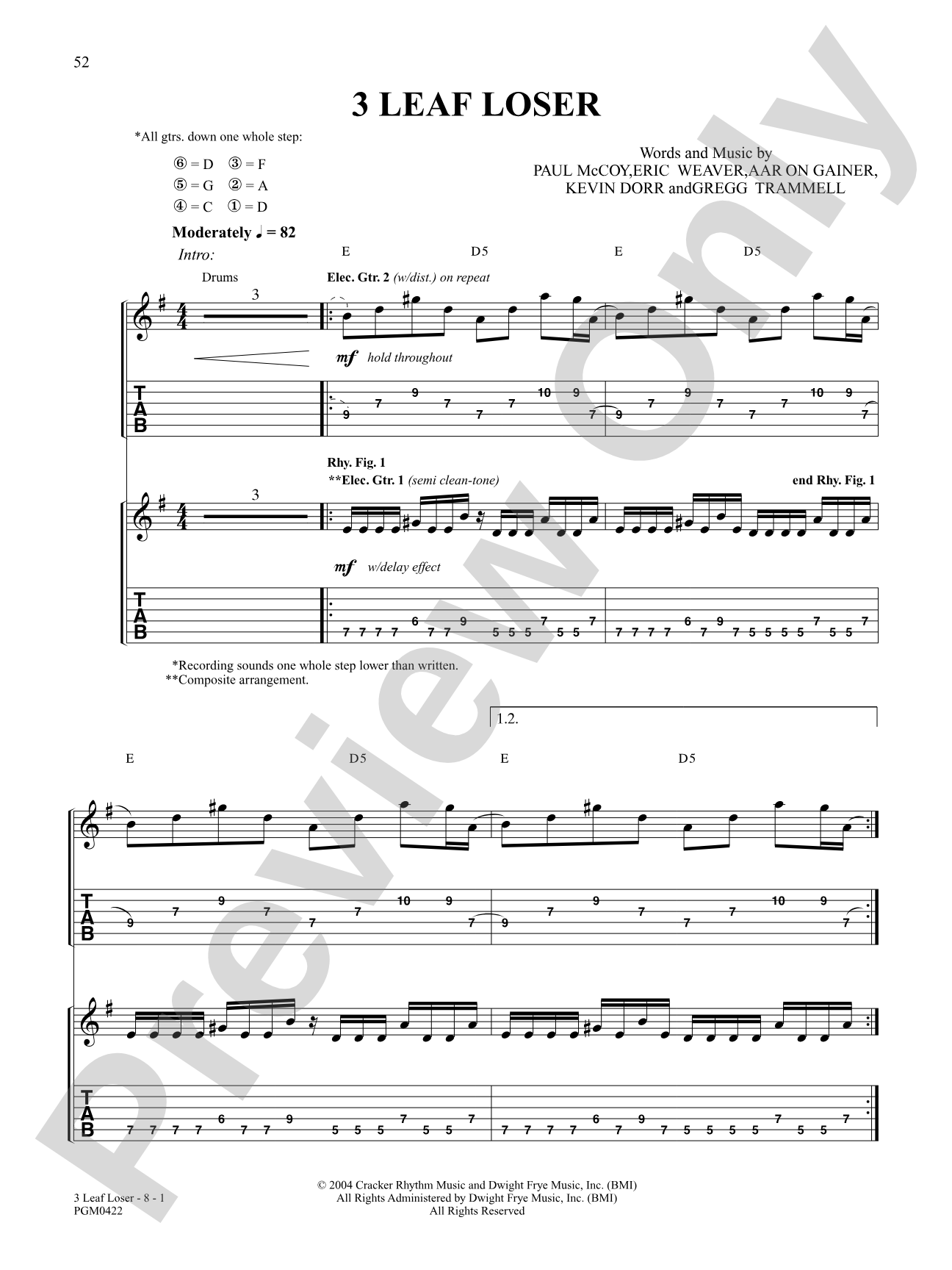3 Leaf Loser: Authentic Guitar TAB