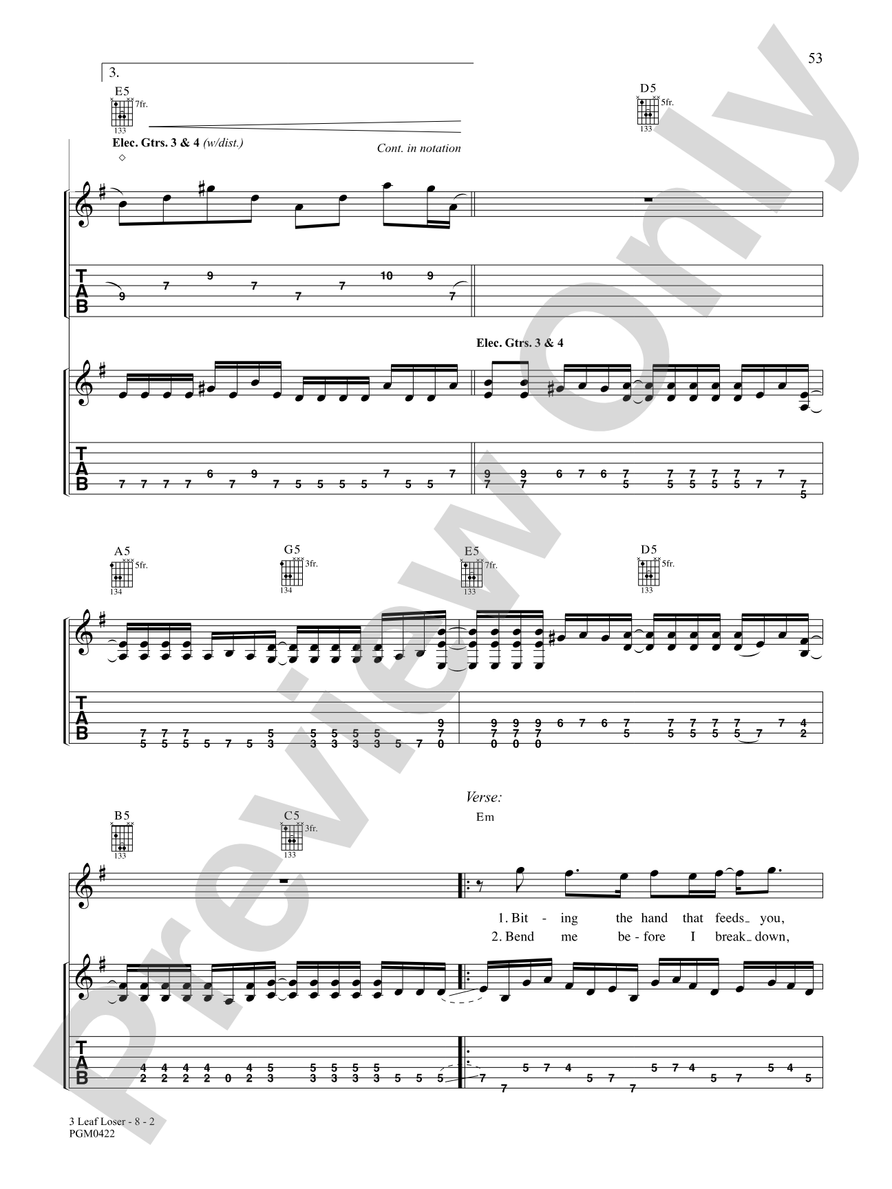3 Leaf Loser: Authentic Guitar TAB