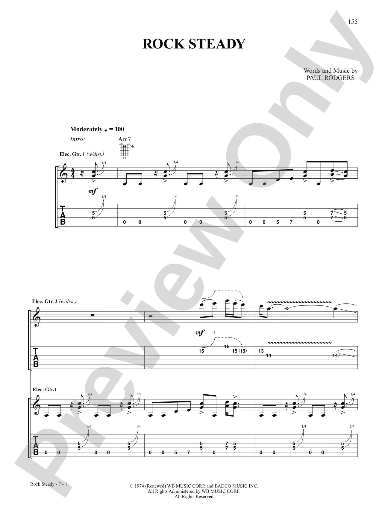 Rock Steady: Authentic Guitar TAB