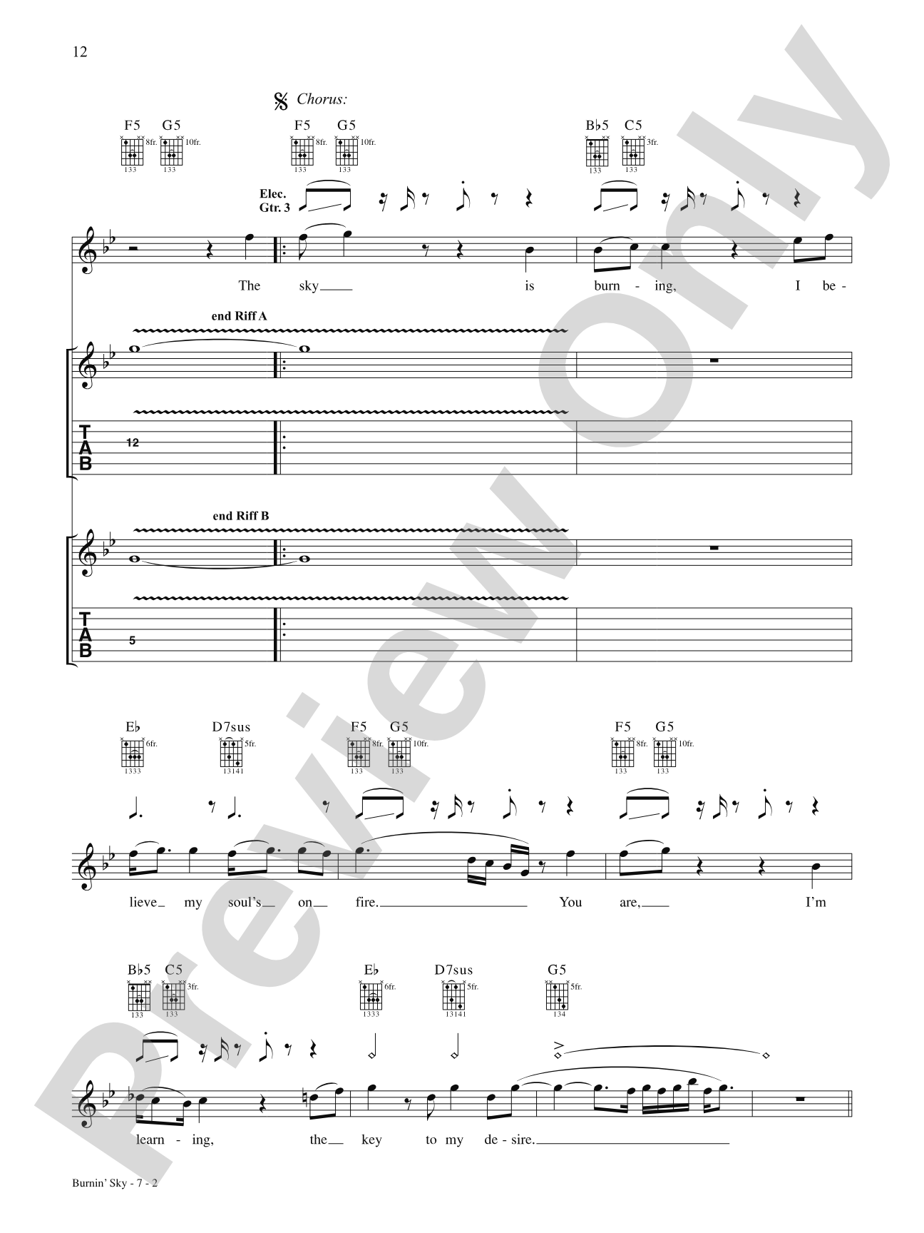 Burnin' Sky: Authentic Guitar TAB