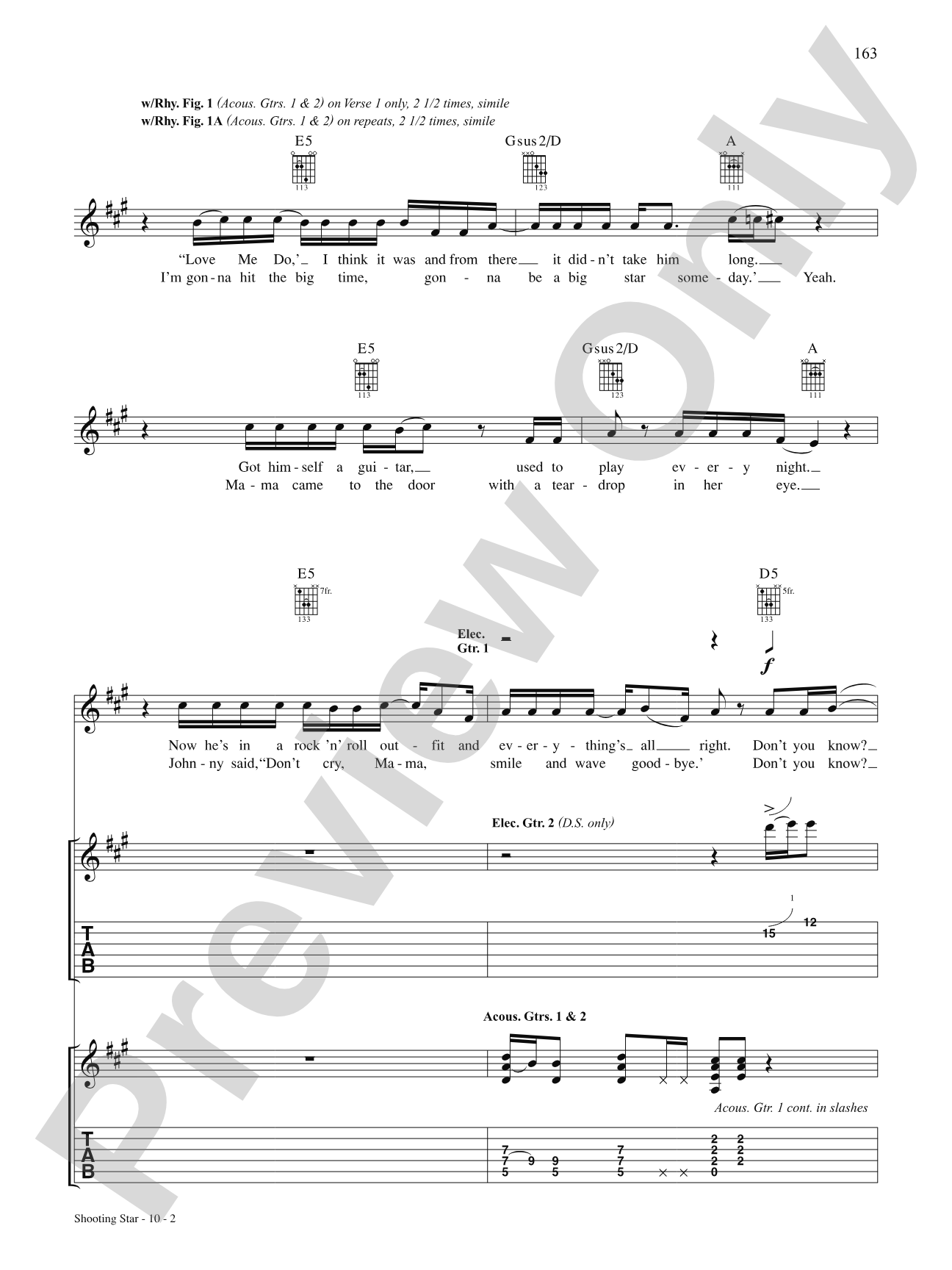 Shooting Star: Authentic Guitar TAB