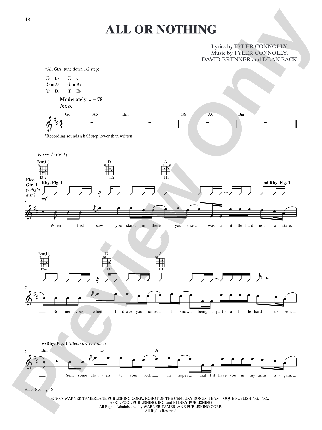 All or Nothing: Authentic Guitar TAB