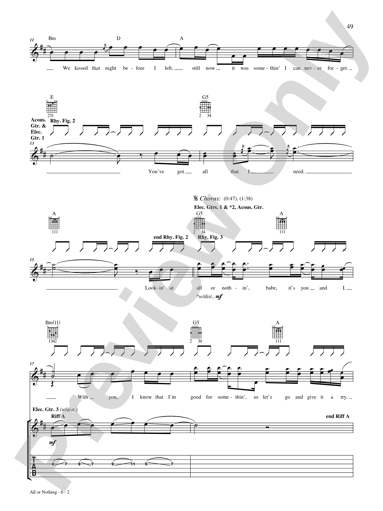 All or Nothing: Authentic Guitar TAB