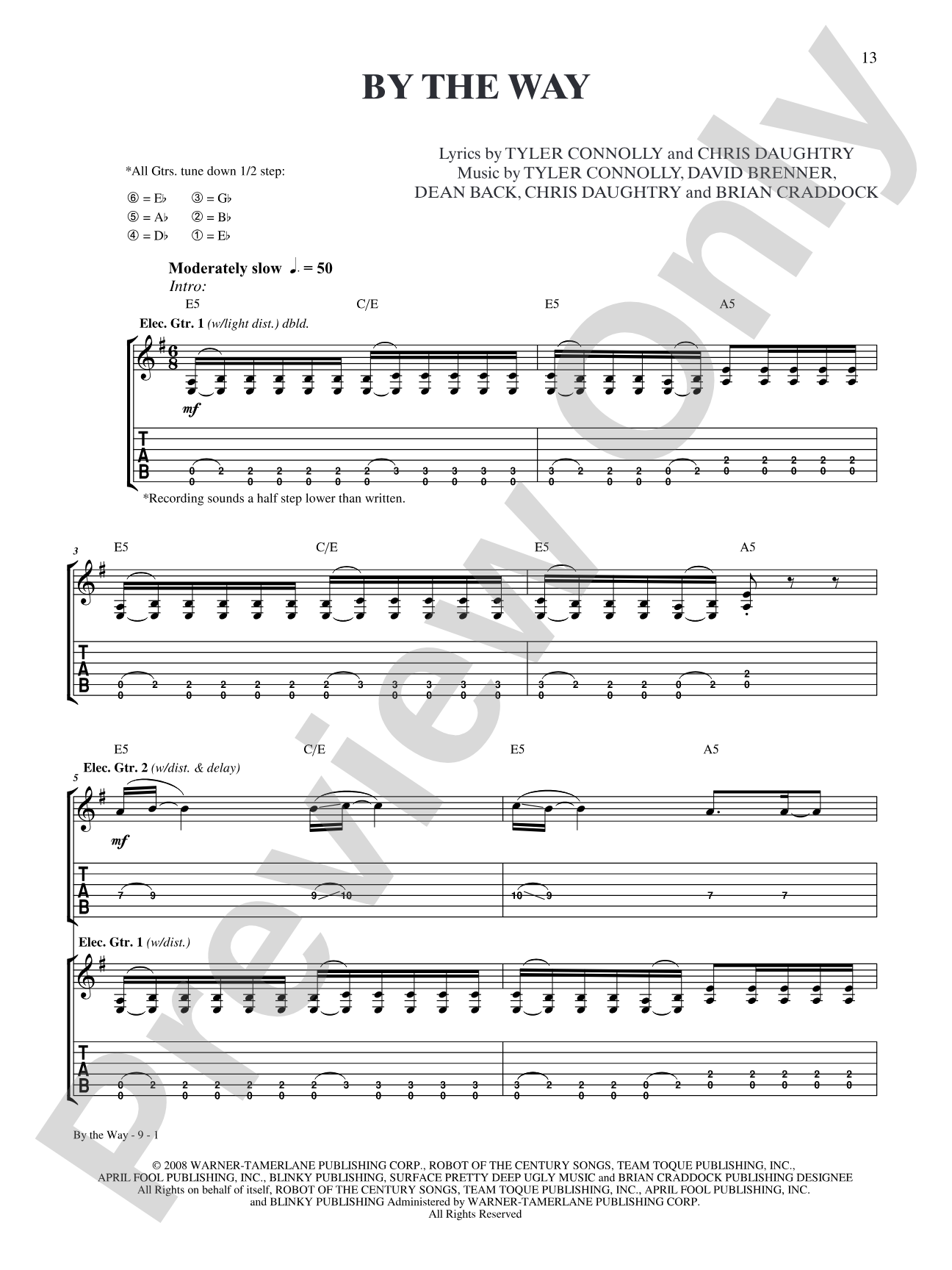 By The Way: Authentic Guitar TAB