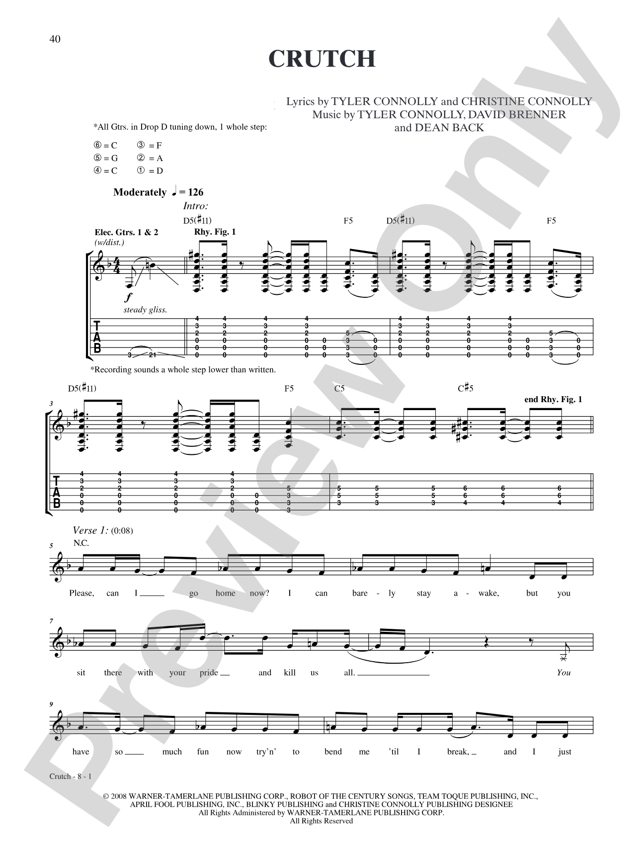Crutch: Authentic Guitar TAB