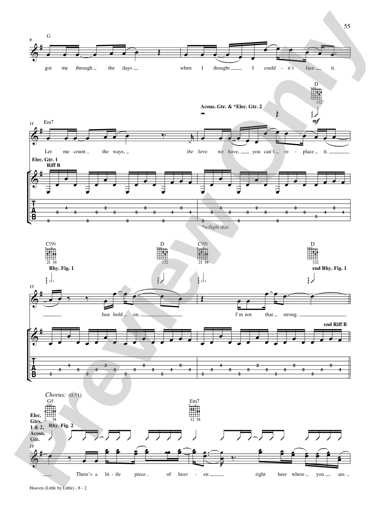 Heaven (Little by Little): Authentic Guitar TAB