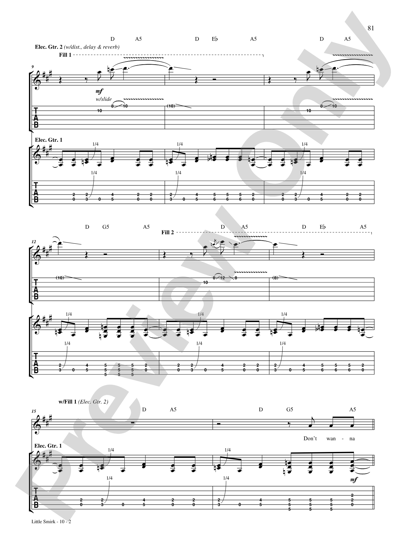 Little Smirk: Authentic Guitar TAB