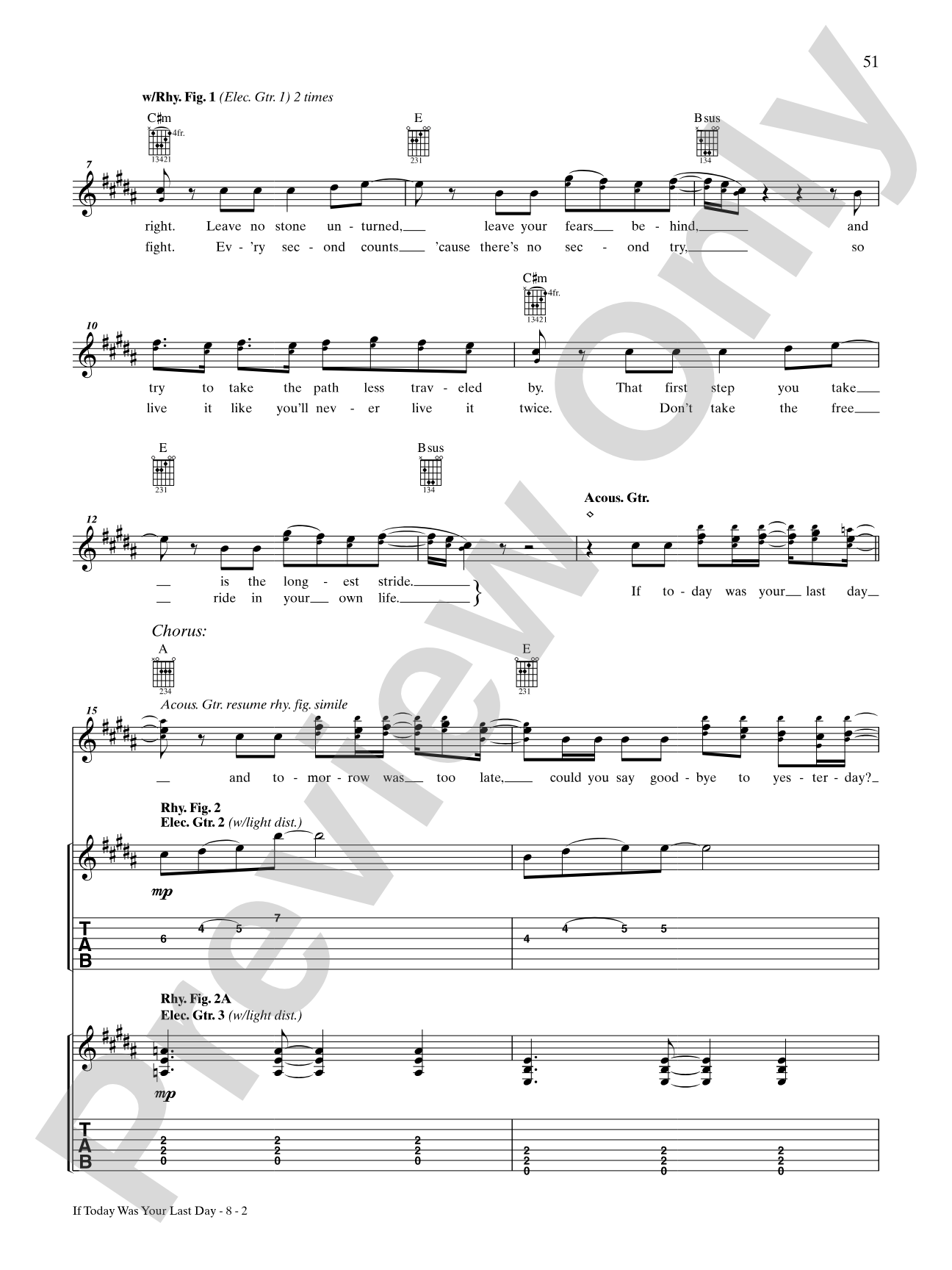 If Today Was Your Last Day: Authentic Guitar TAB