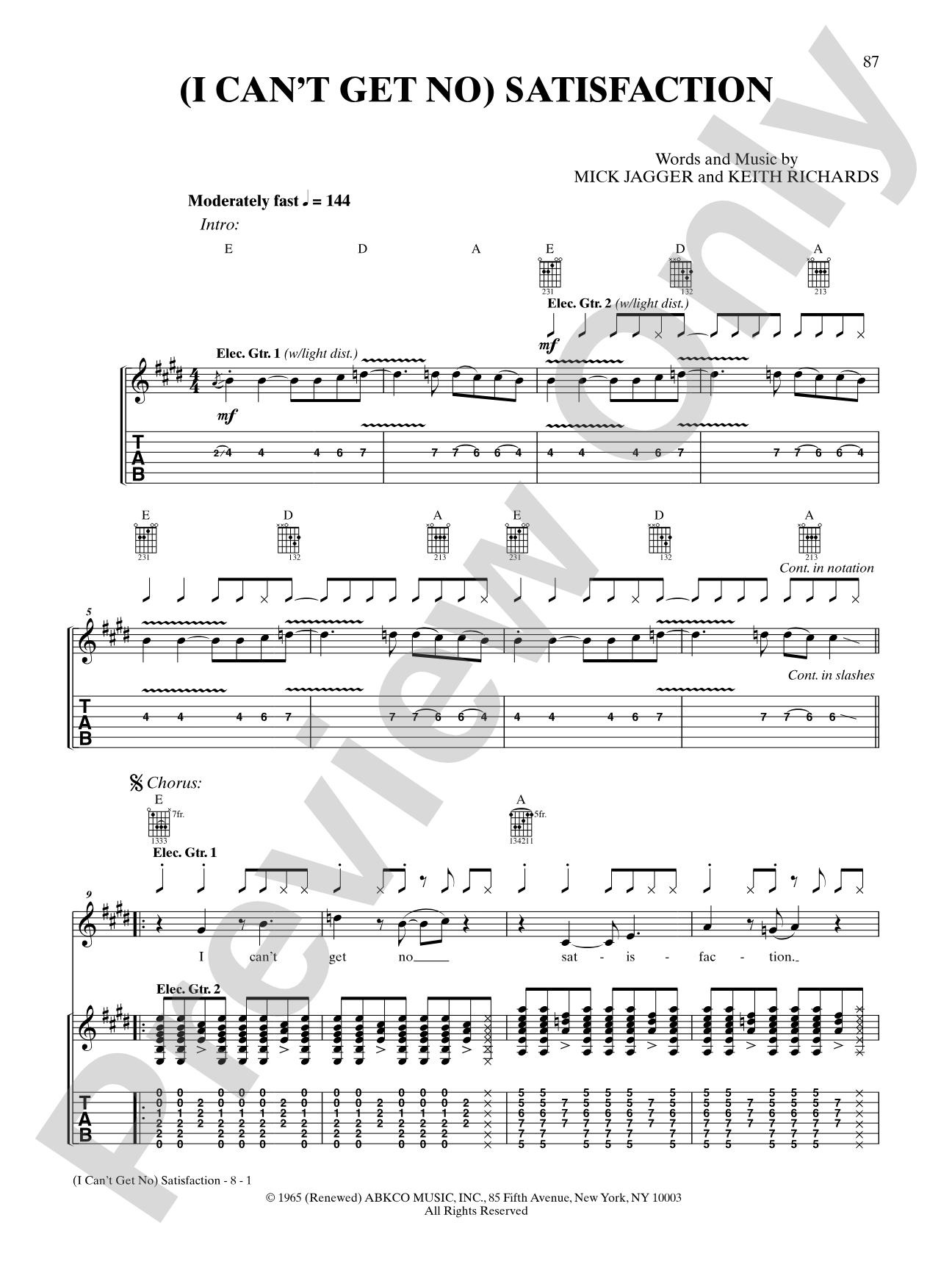 (I Can't Get No) Satisfaction (Live Version): Authentic Guitar TAB