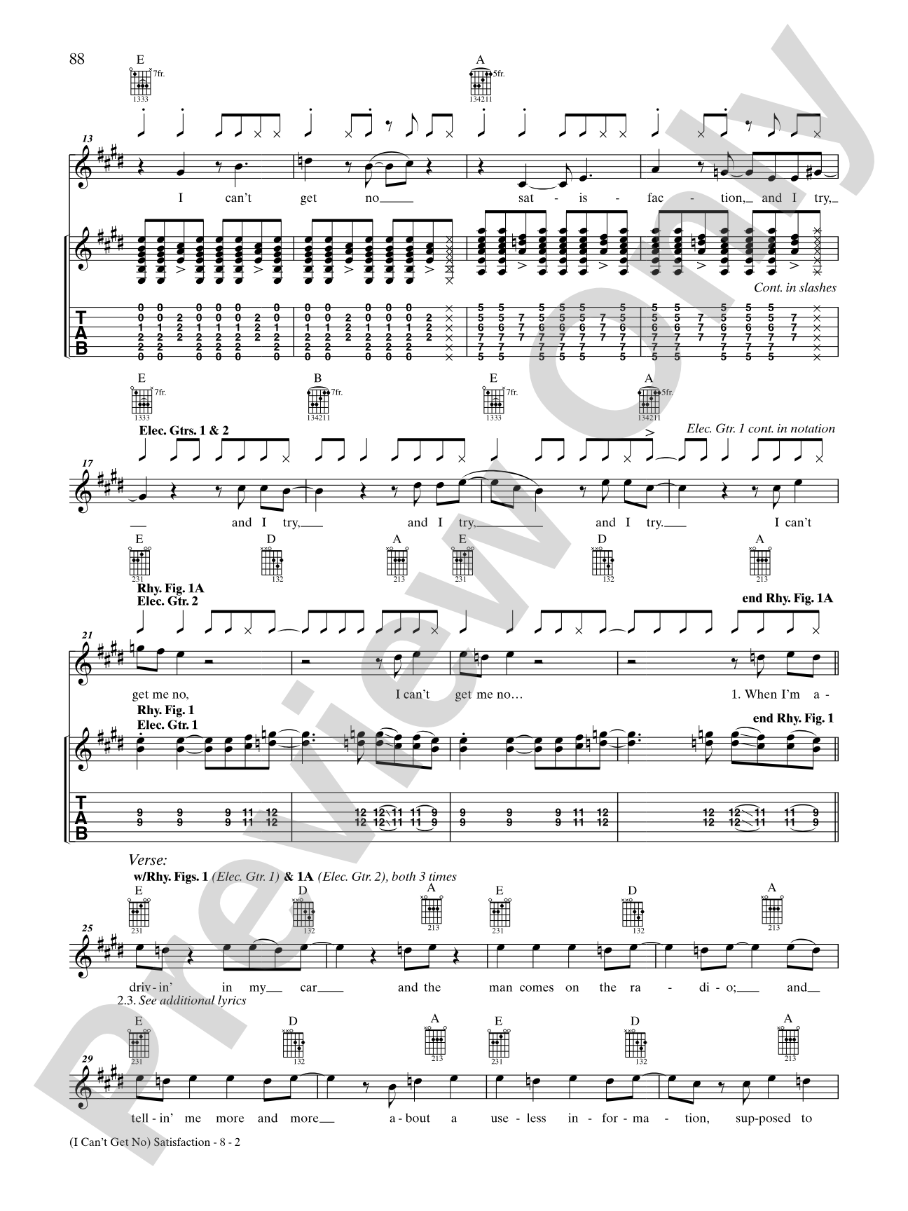 (I Can't Get No) Satisfaction (Live Version): Authentic Guitar TAB