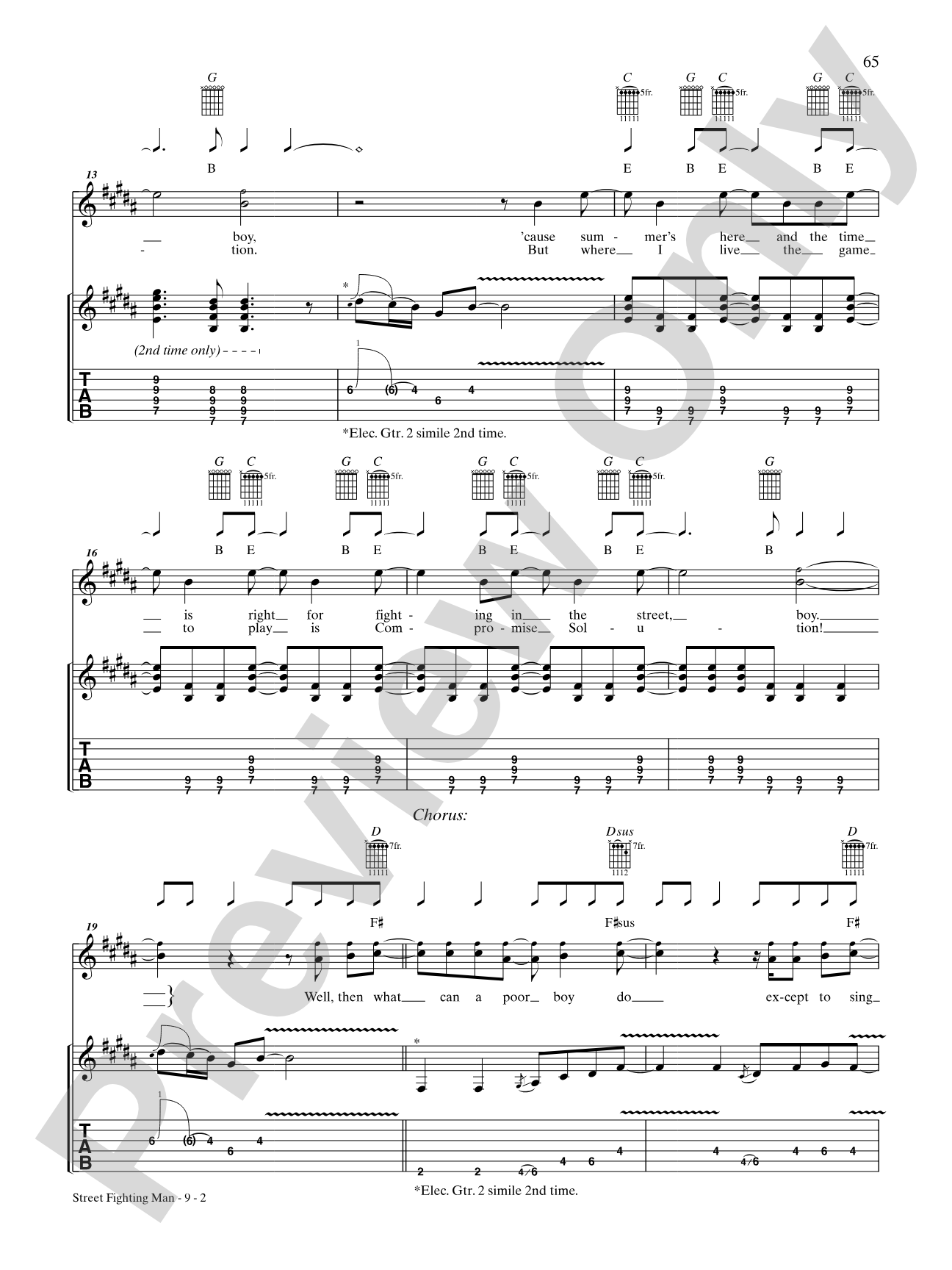 Street Fighting Man (Live Version): Authentic Guitar TAB