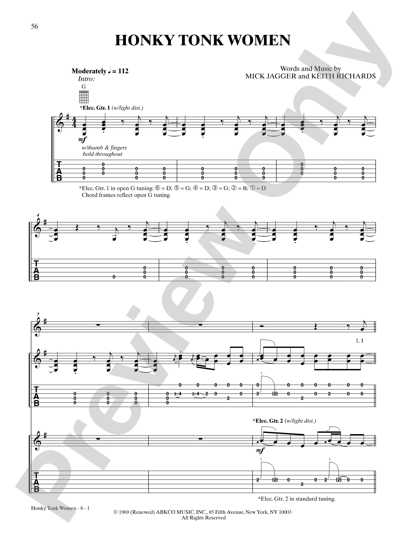 Honkey Tonk Women (Live Version): Authentic Guitar TAB