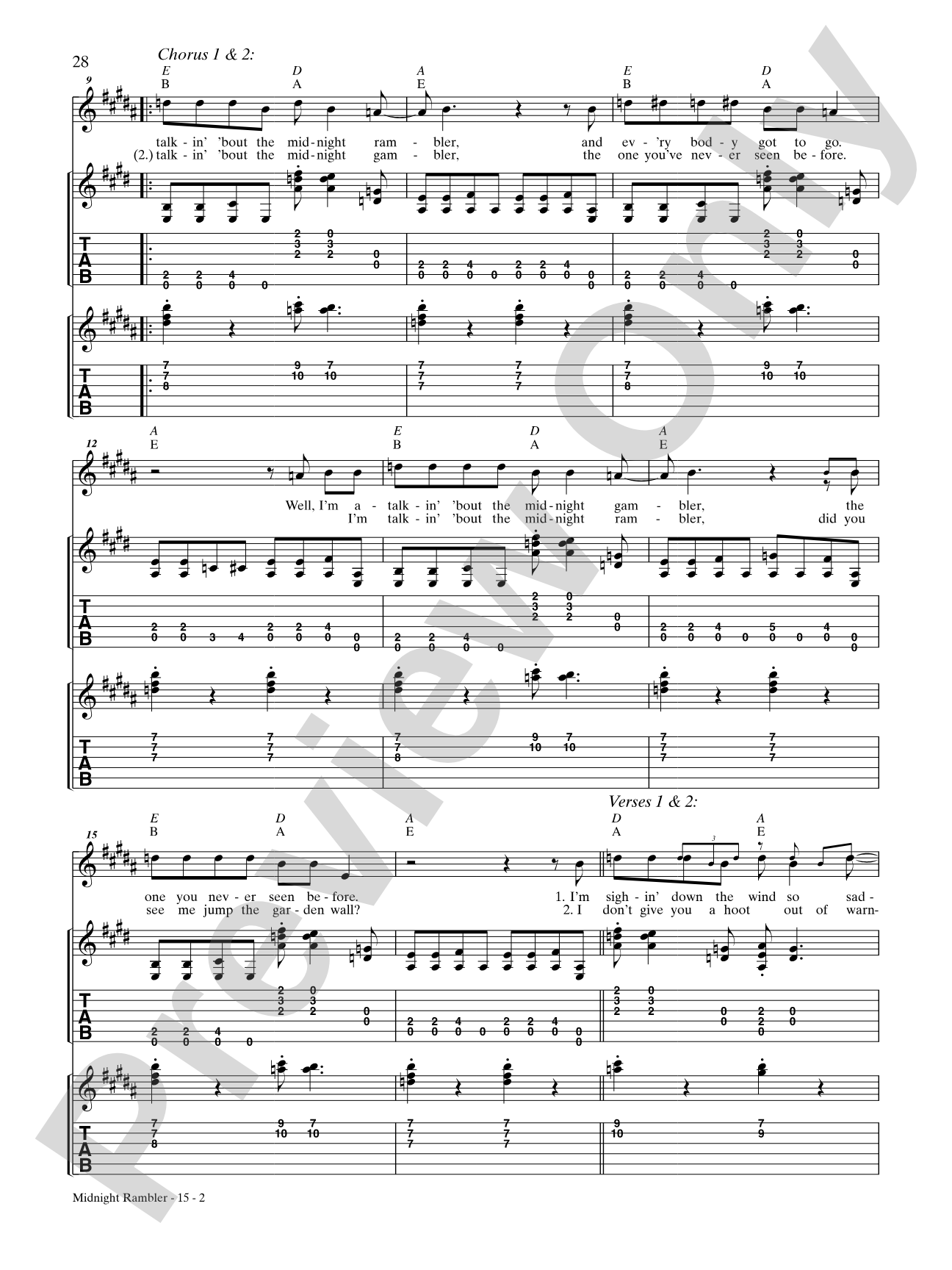 Midnight Rambler (Live Version): Authentic Guitar TAB