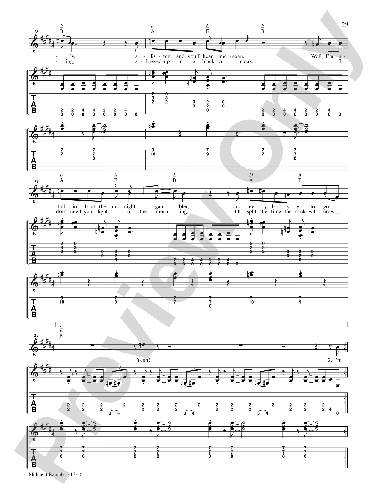 Midnight Rambler (Live Version): Authentic Guitar TAB