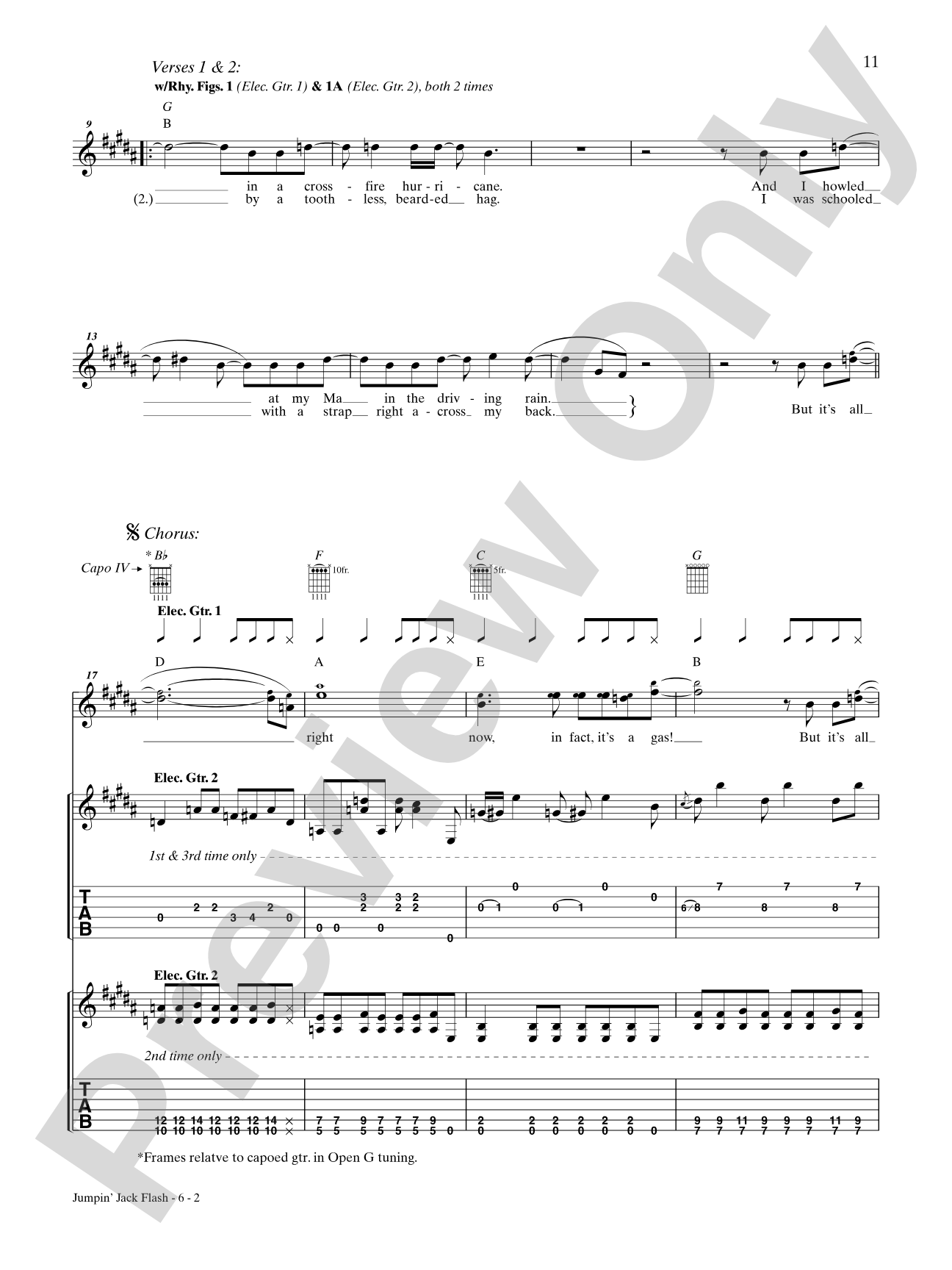 Jumpin' Jack Flash (Live Version): Authentic Guitar TAB