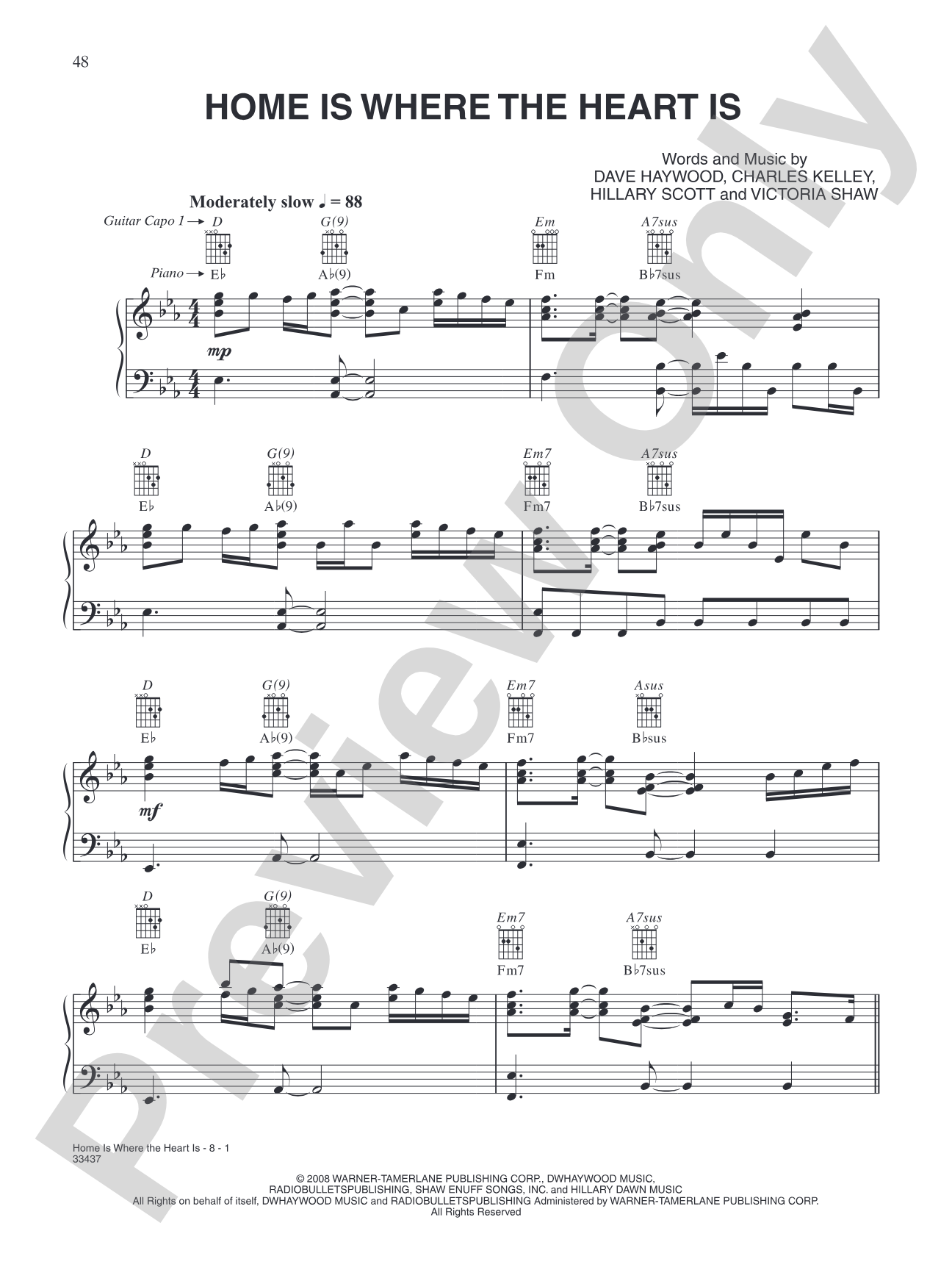 Home is Where the Heart Is: Piano/Vocal/Chords