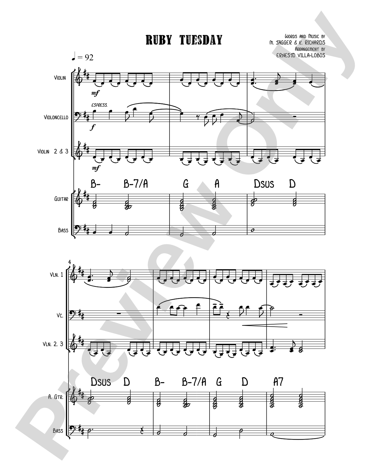 Ruby Tuesday: Solo & Small Ensemble Digital Sheet Music
