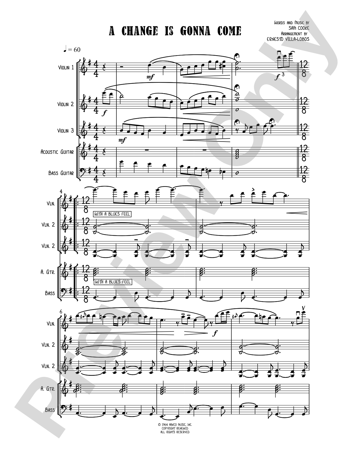 A Change is Going to Come: Solo & Small Ensemble Digital Sheet Music