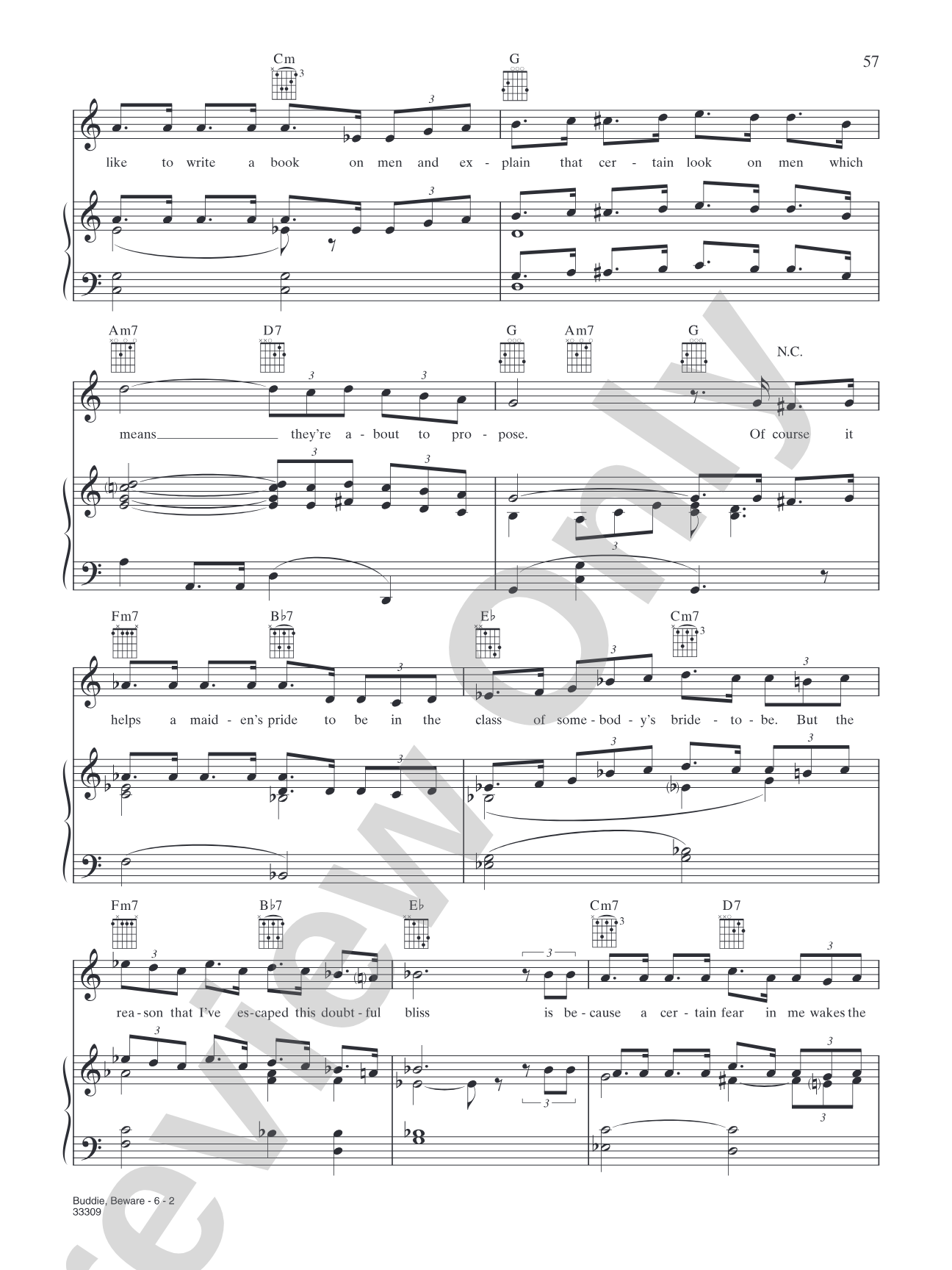 Buddie, Beware (from "Anything Goes"): Piano/Vocal/Chords