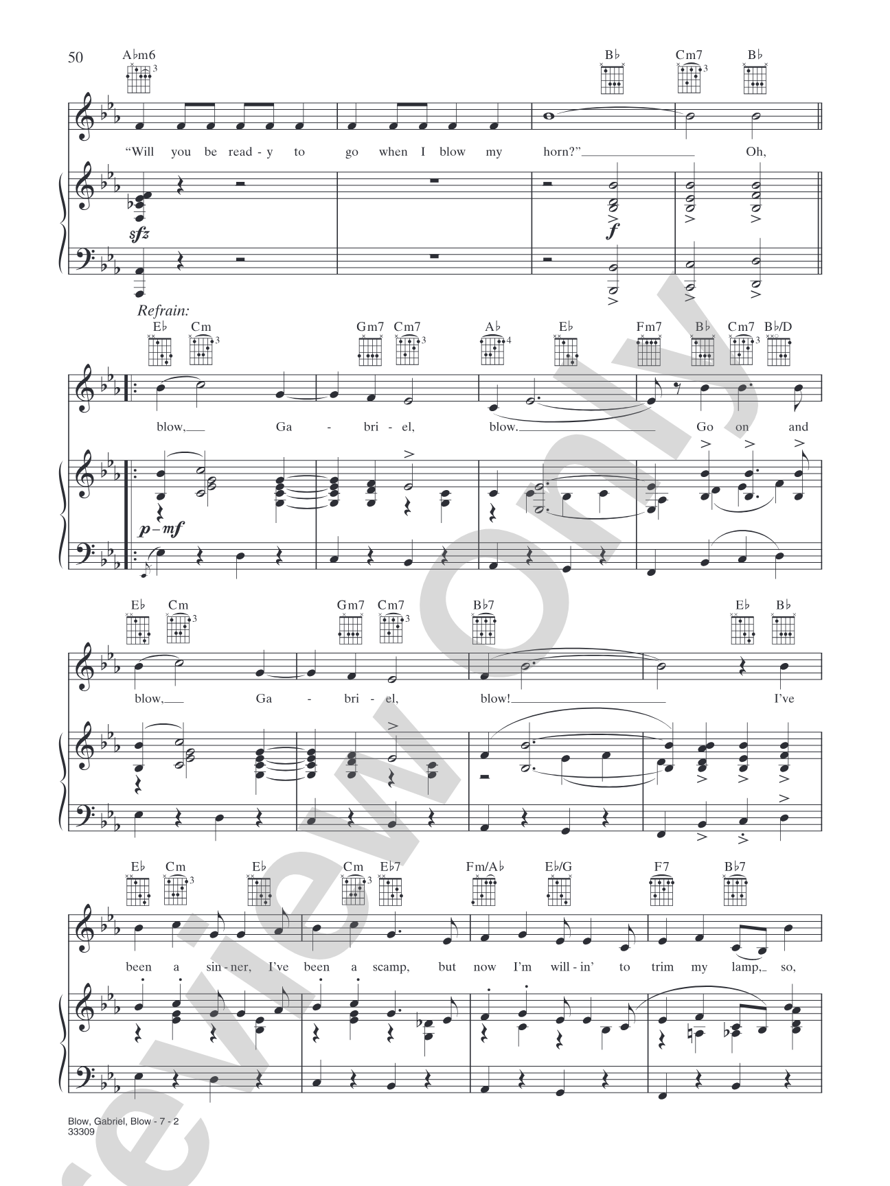 Blow, Gabriel, Blow (from "Anything Goes"): Piano/Vocal/Chords