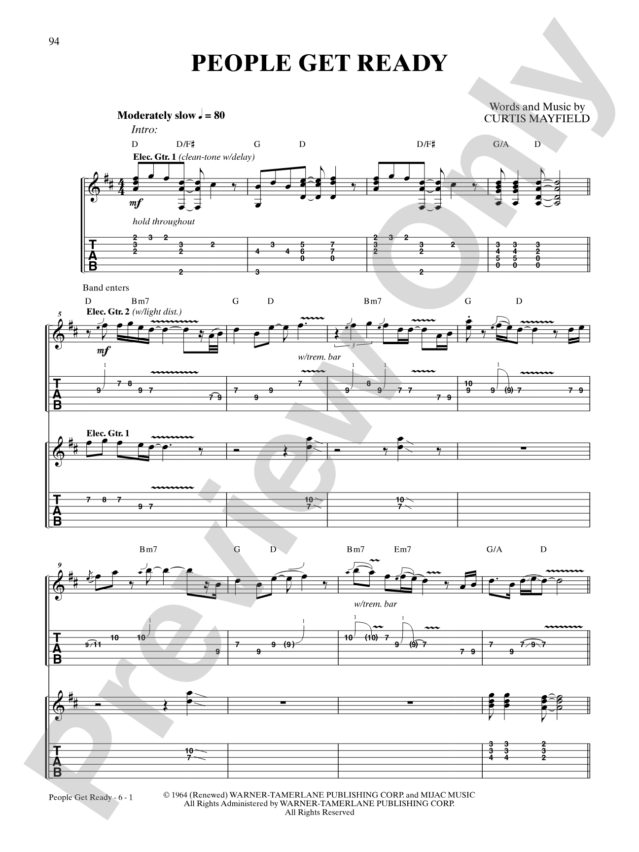 People Get Ready: Authentic Guitar TAB