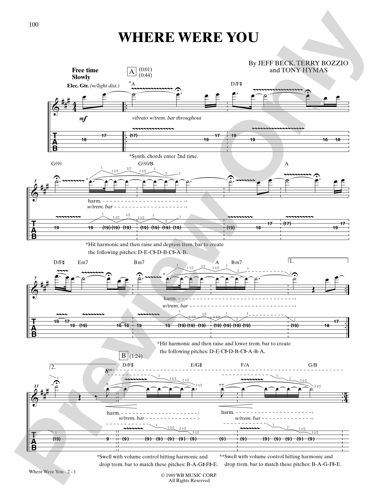 Where Were You: Authentic Guitar TAB