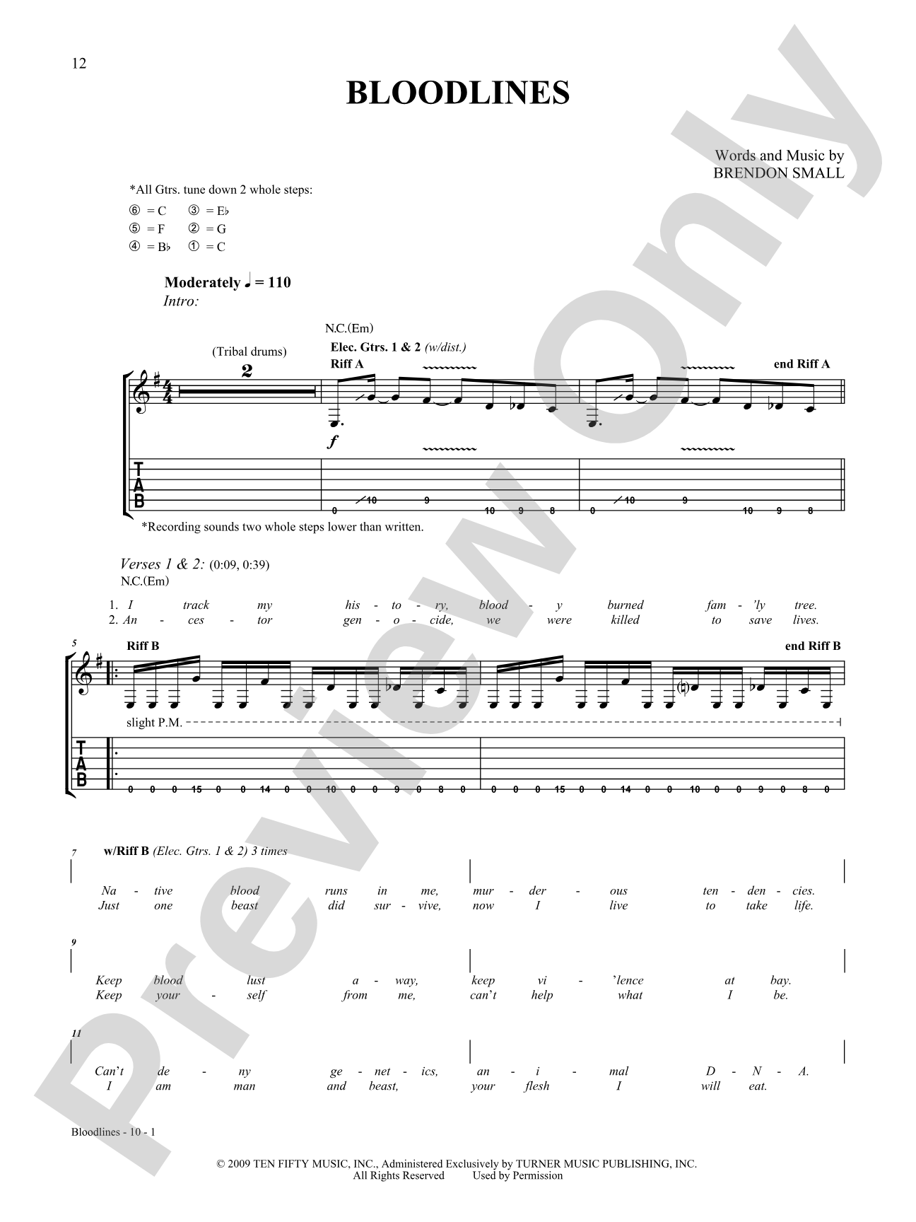 Bloodlines: Guitar Digital Sheet Music