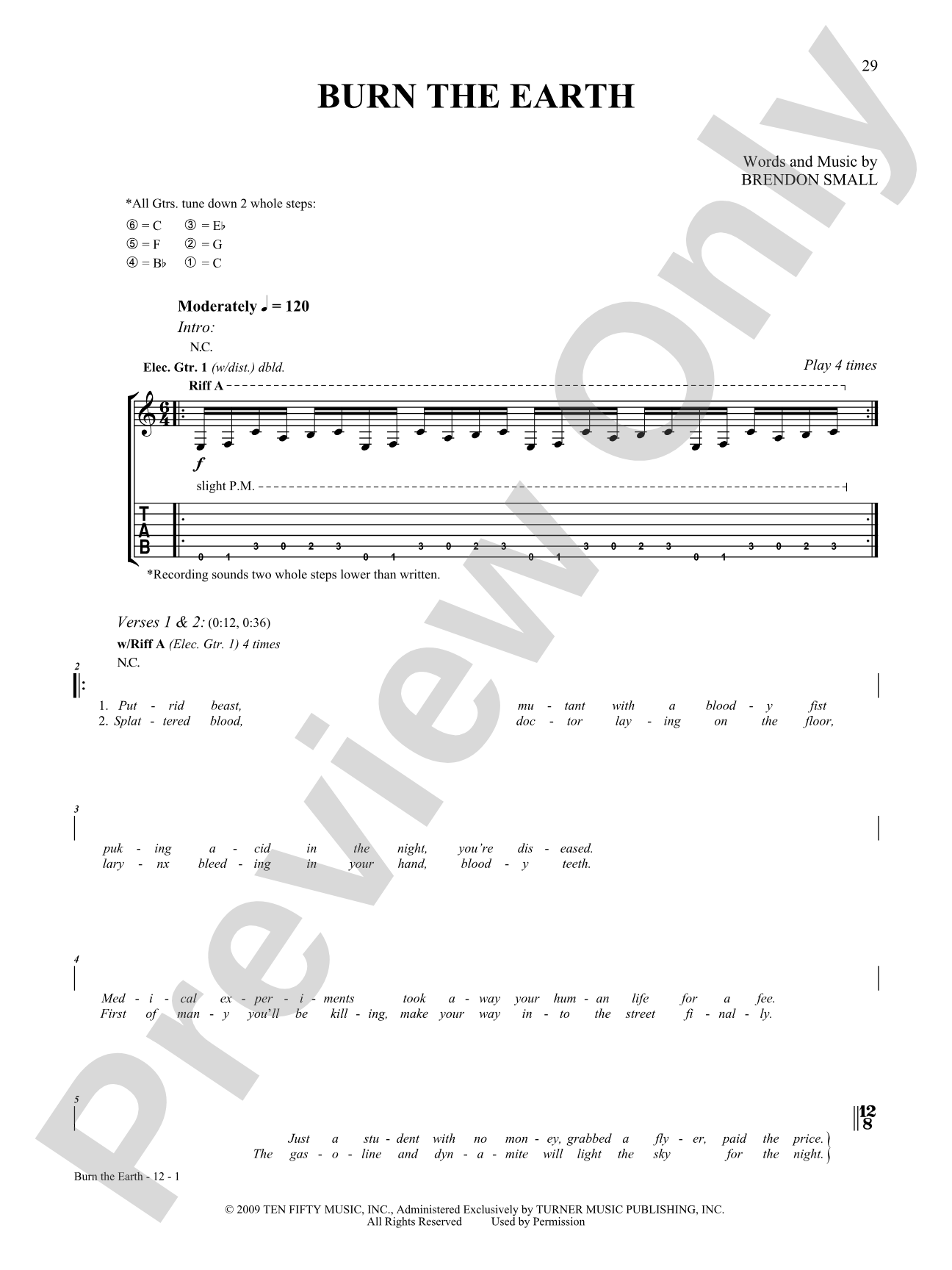 Burn the Earth: Guitar Digital Sheet Music