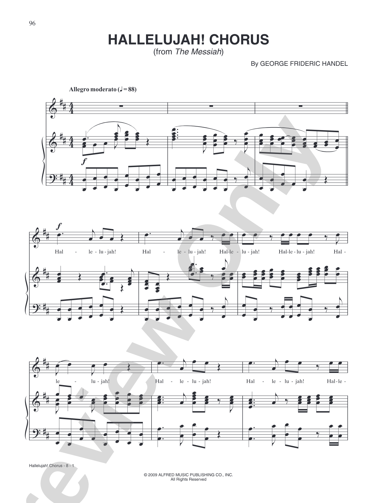 Hallelujah Chorus: Piano/Vocal/Chords