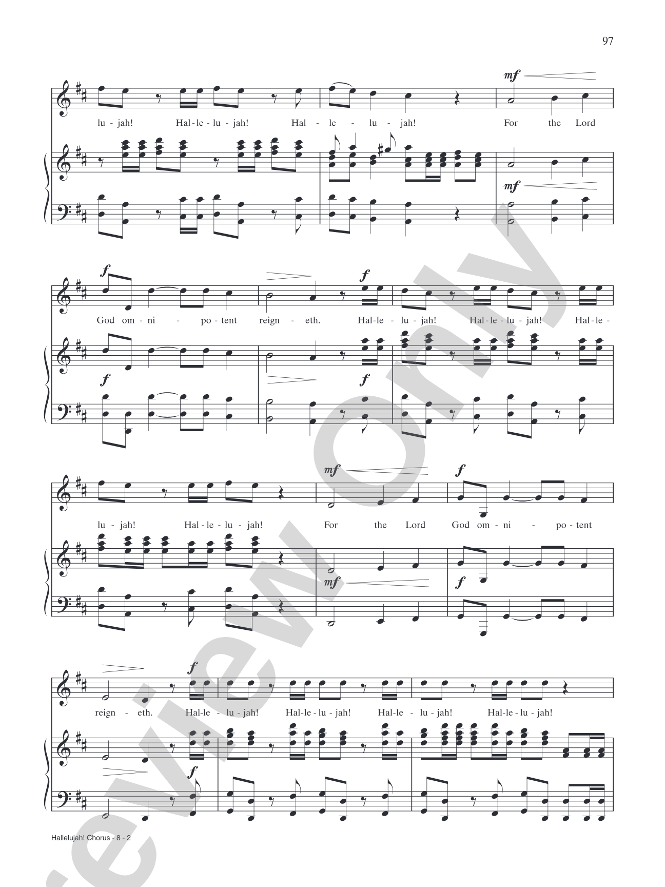 Hallelujah Chorus: Piano/Vocal/Chords