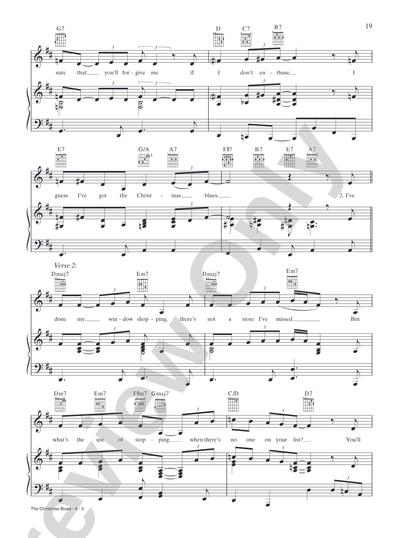 The Christmas Blues: Piano/Vocal/Chords