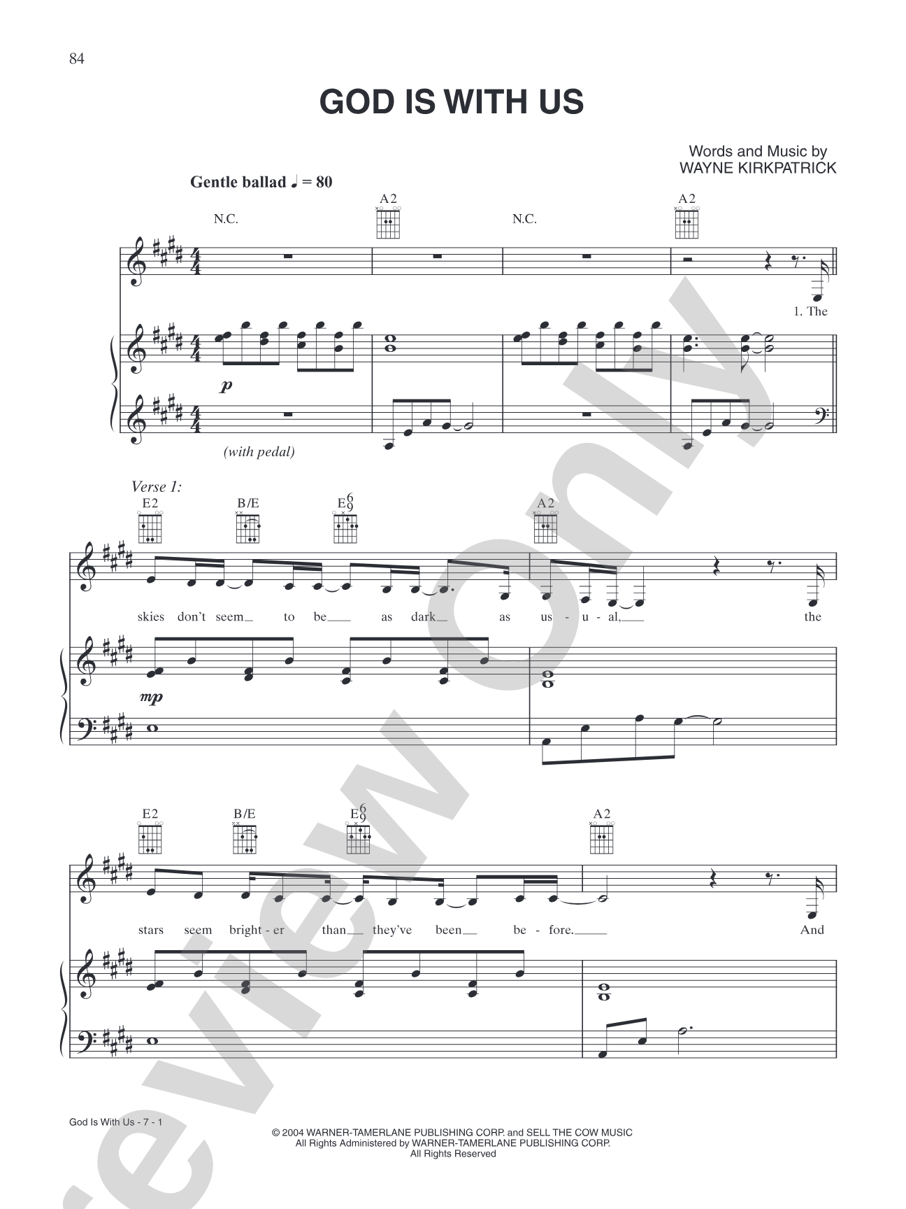God Is With Us: Piano/Vocal/Chords