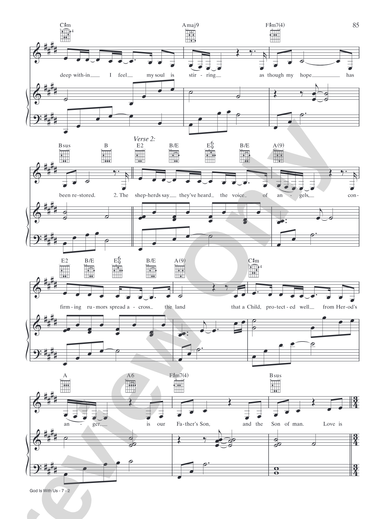 God Is With Us: Piano/Vocal/Chords