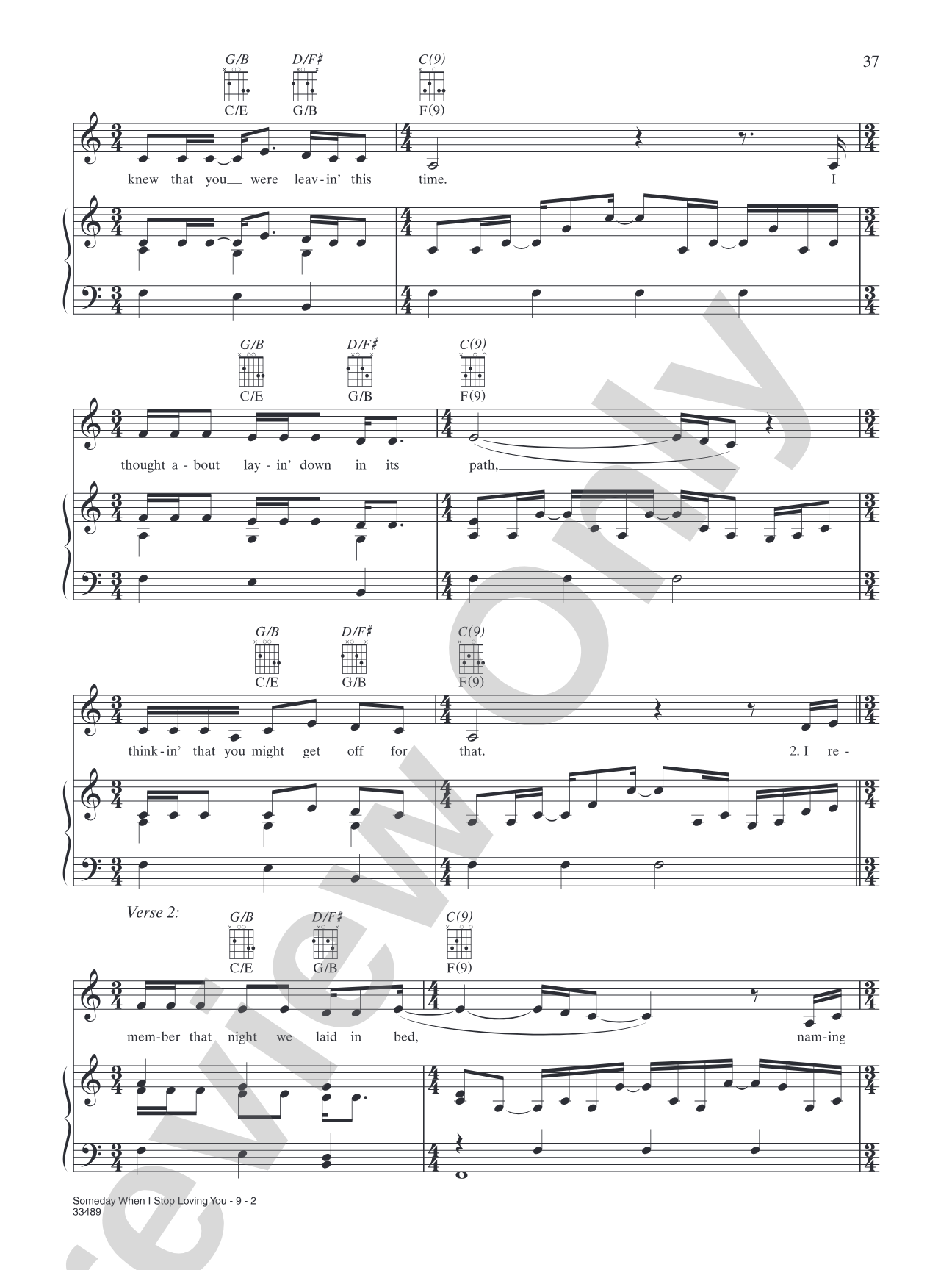 Someday When I Stop Loving You: Piano/Vocal/Chords