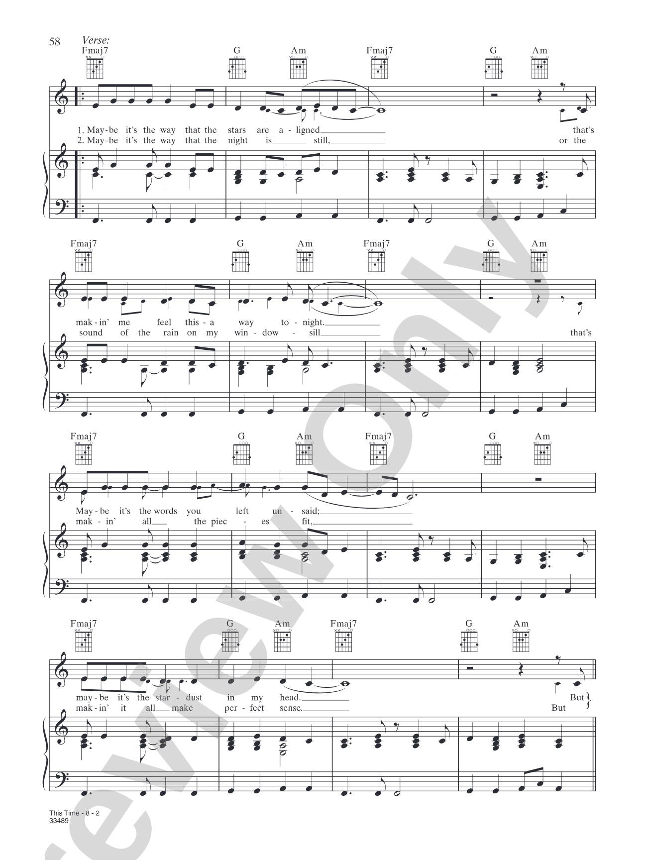 This Time: Piano/Vocal/Chords