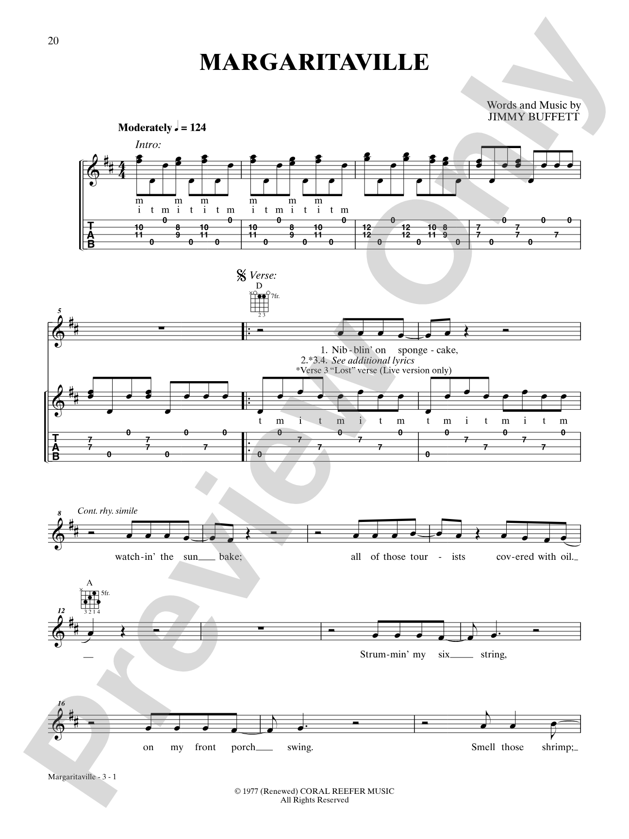 Margaritaville: Banjo TAB