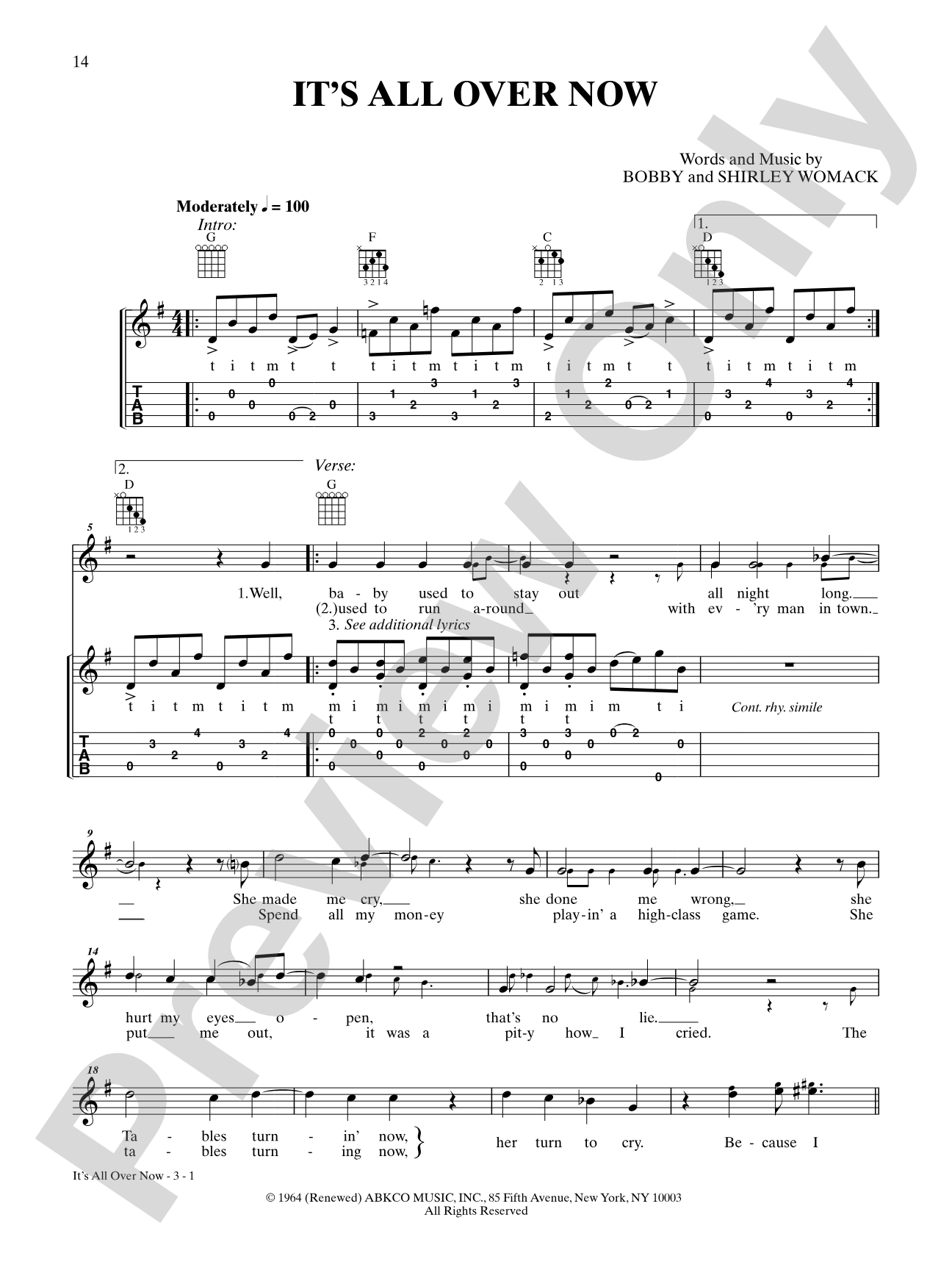 It's All Over Now: Banjo TAB