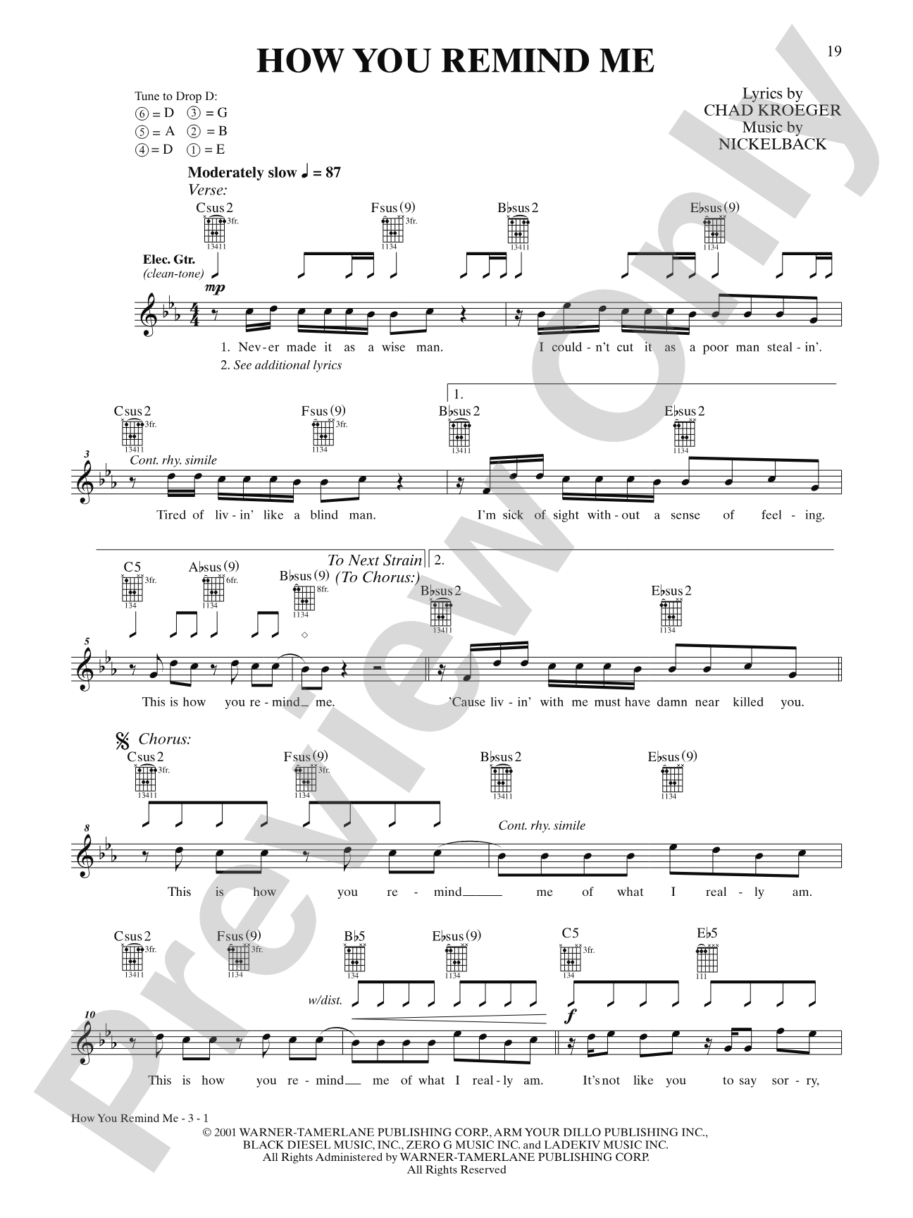 How You Remind Me: Interm./Easy Guitar TAB