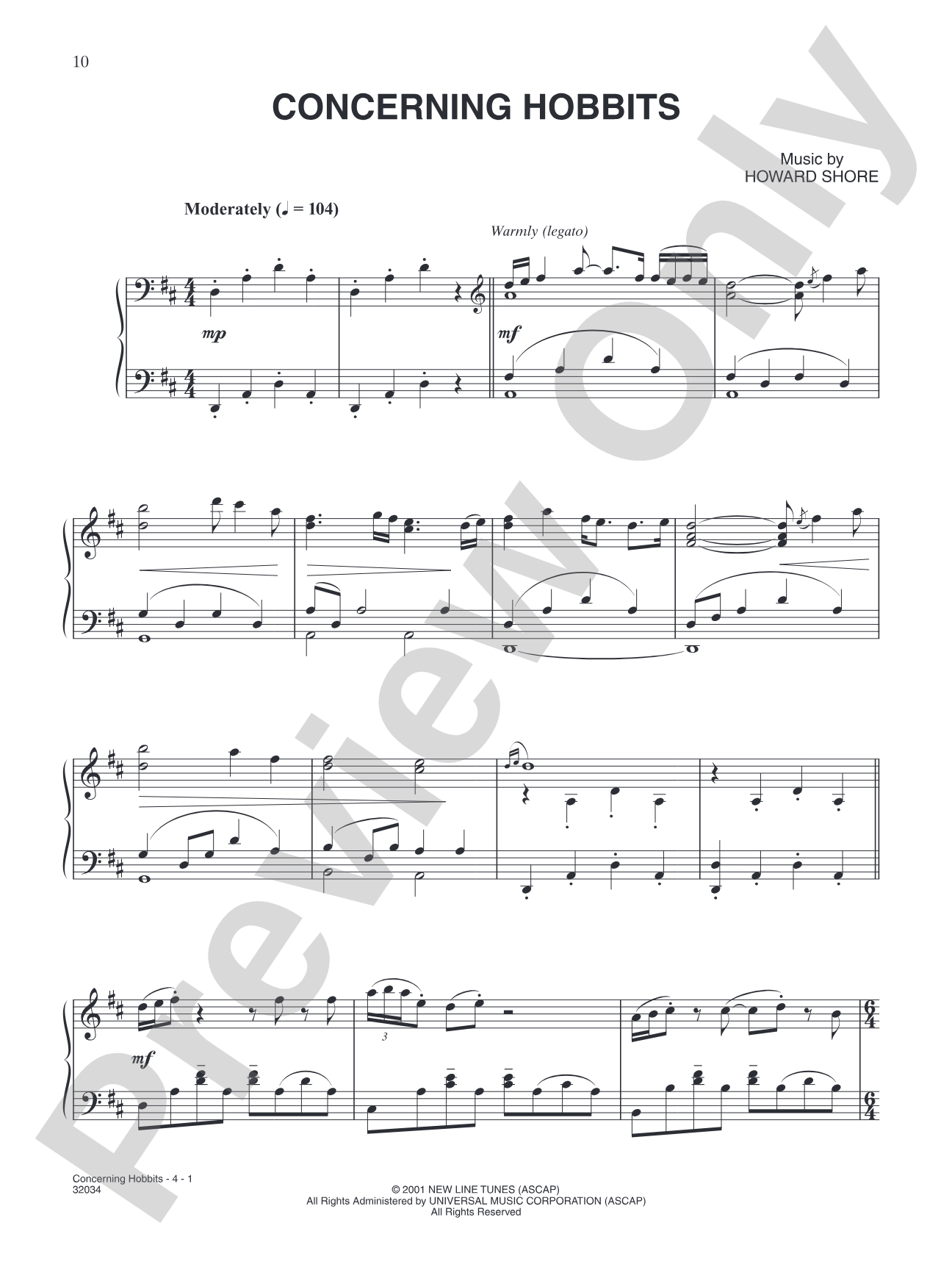 Concerning Hobbits: Piano