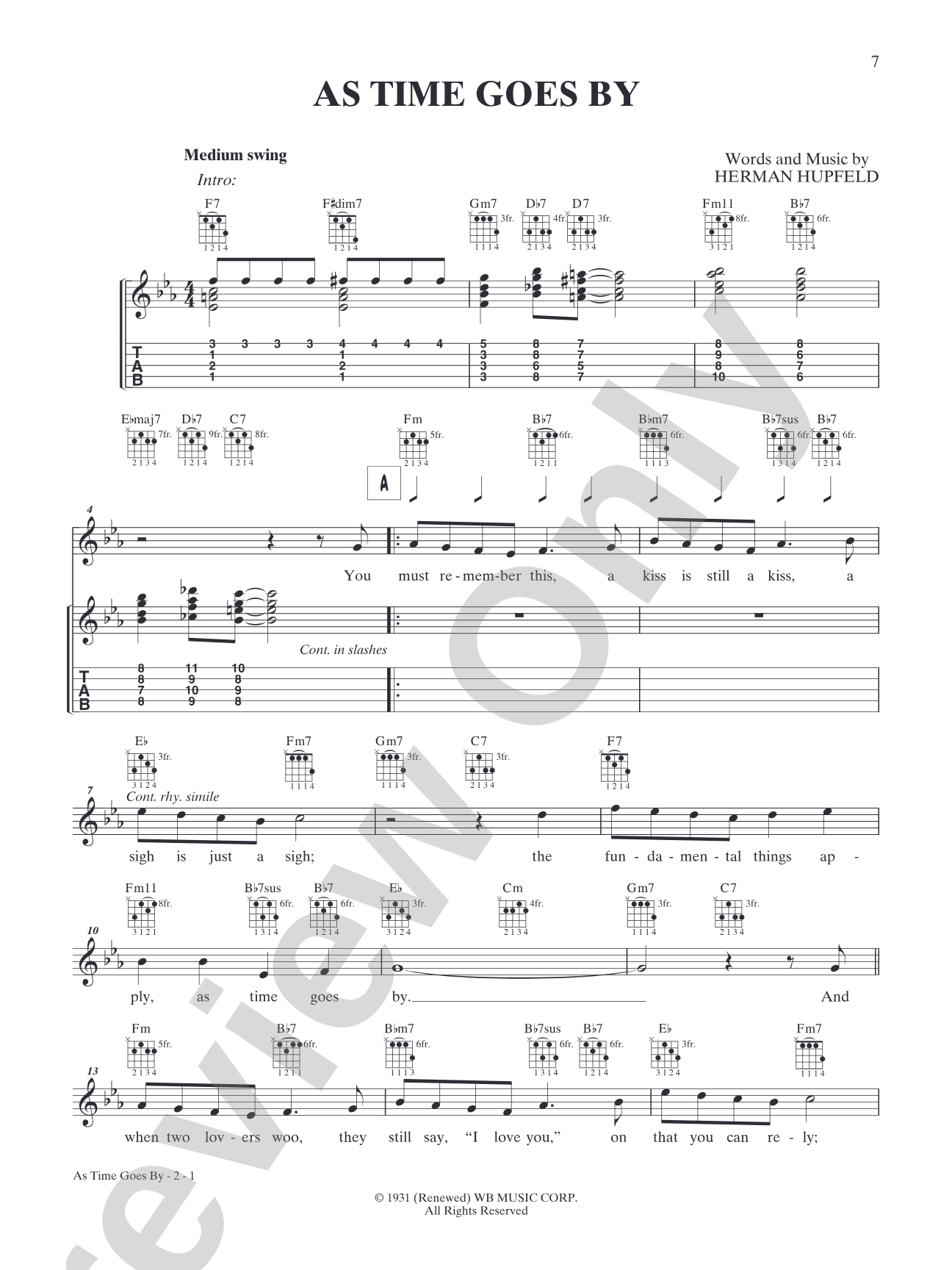 As Time Goes By: Banjo TAB
