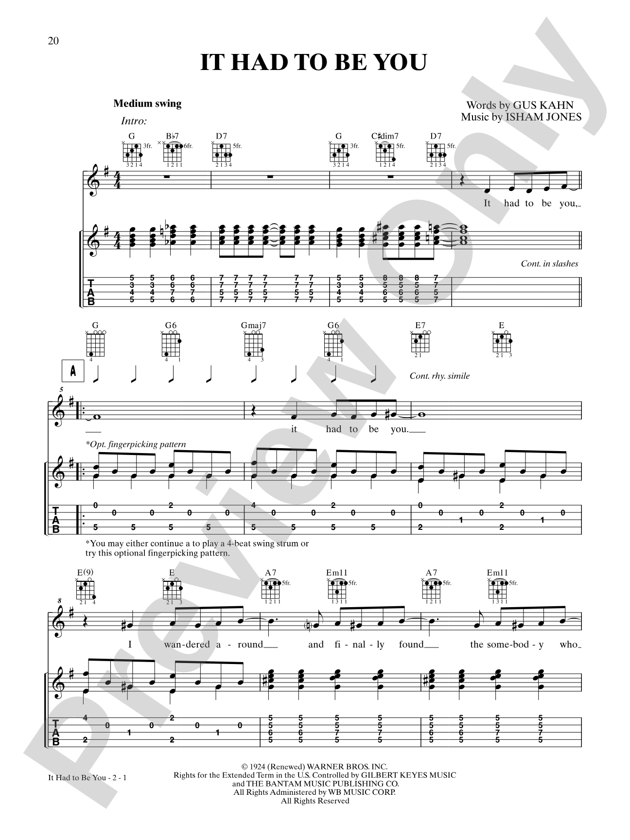 It Had to Be You: Banjo TAB