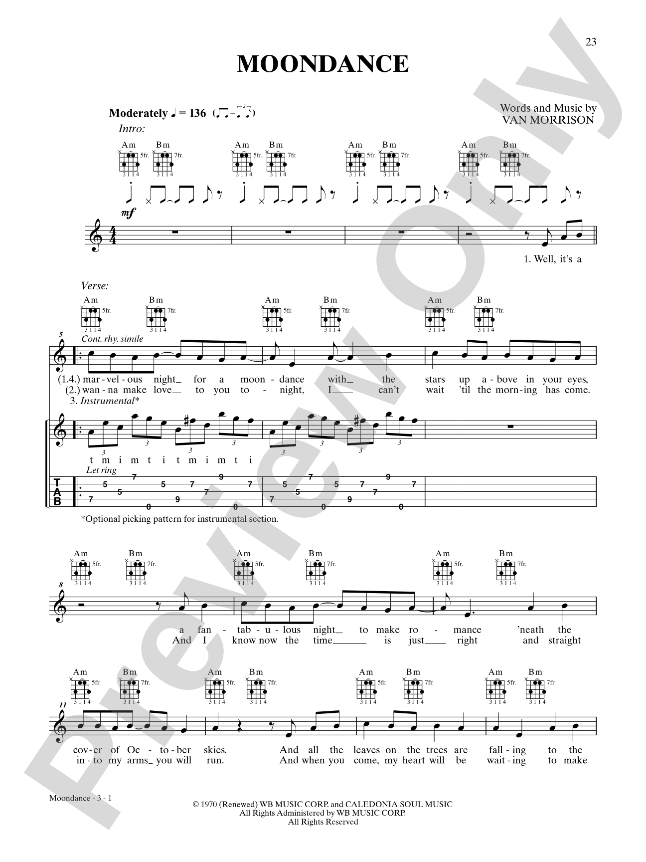 Moondance: Banjo TAB