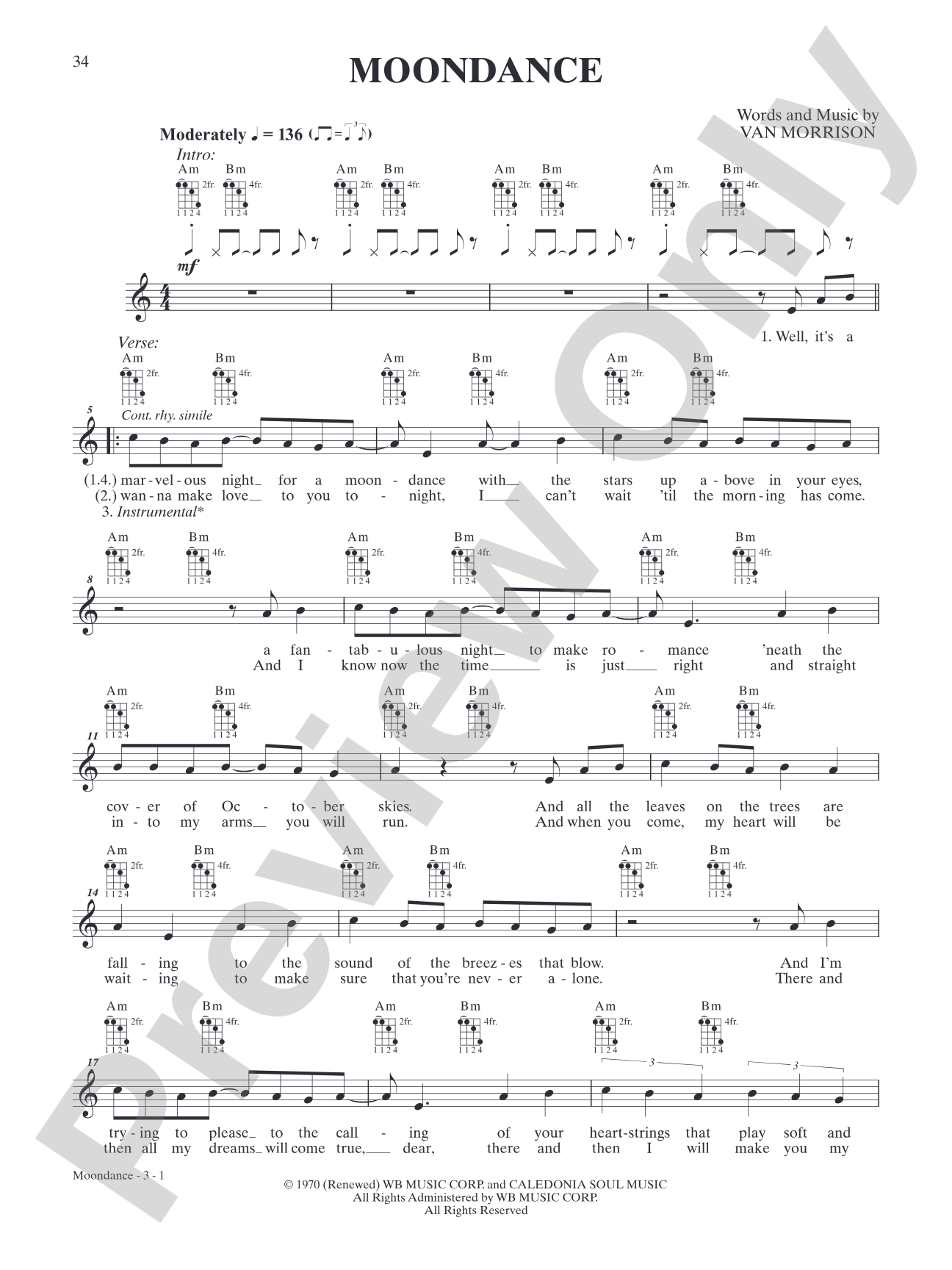 Moondance: Mandolin TAB