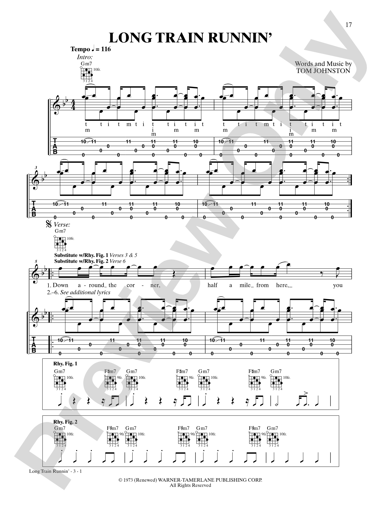 Long Train Runnin': Banjo TAB