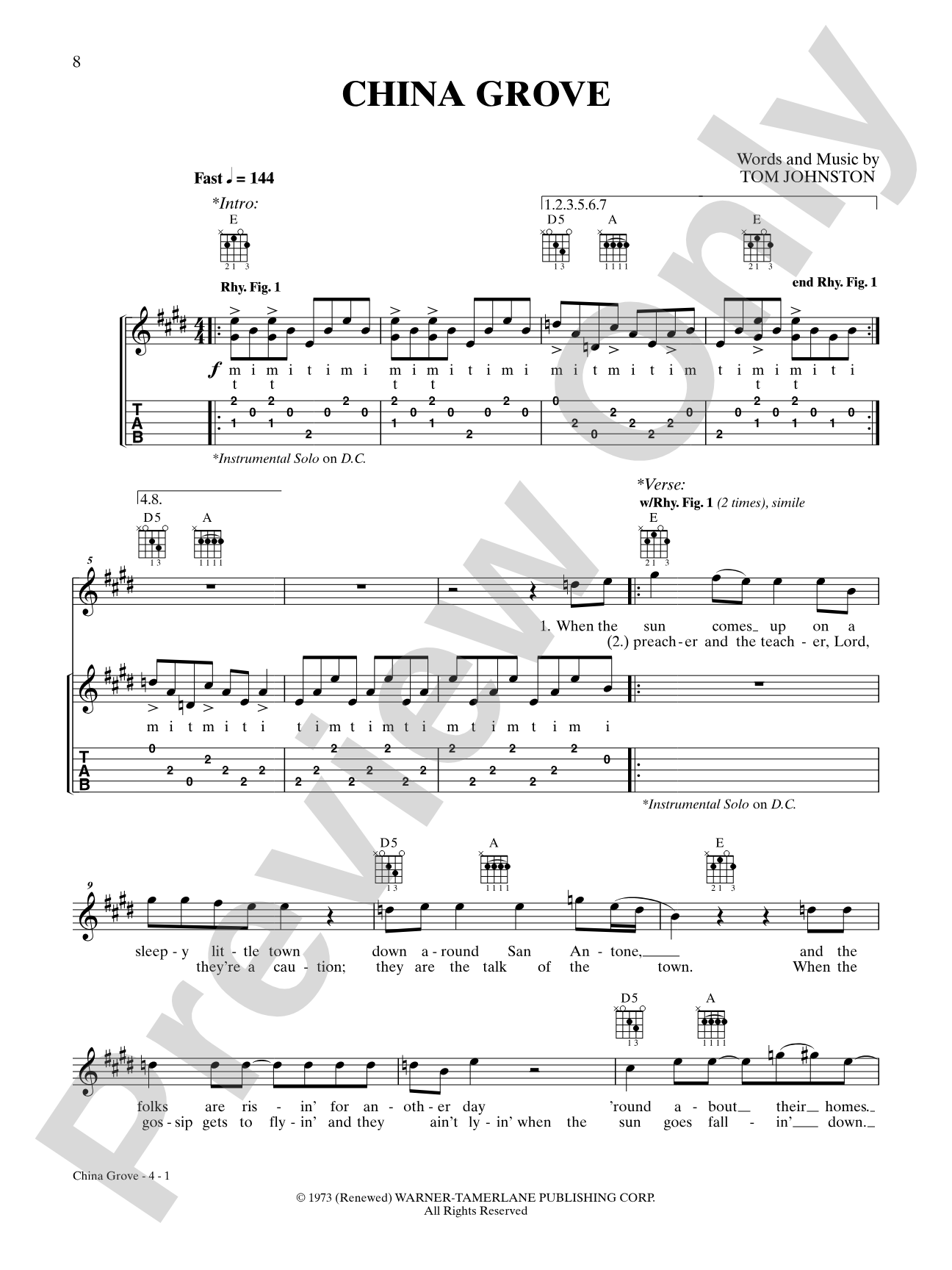 China Grove: Banjo TAB
