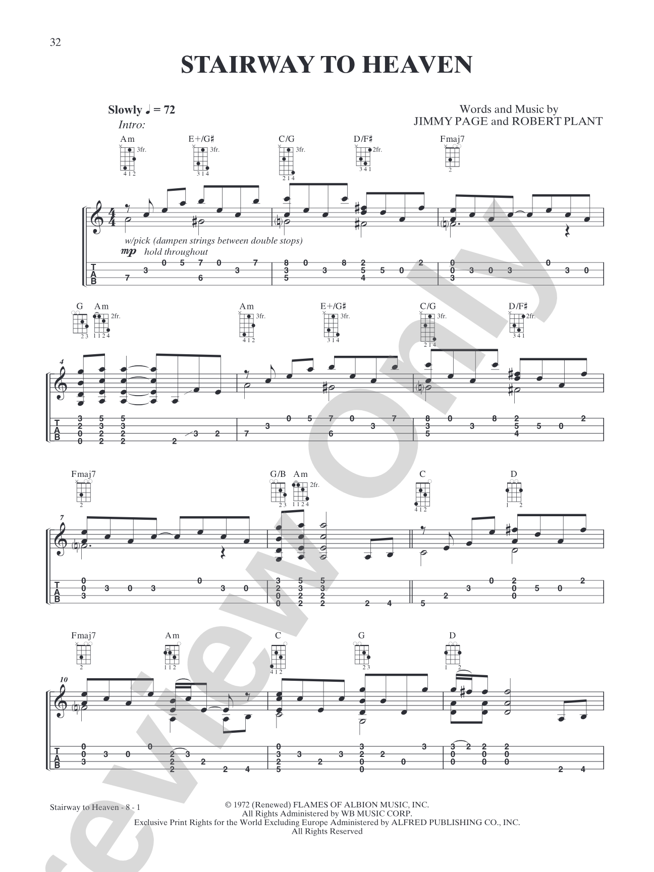Stairway to Heaven: Mandolin TAB