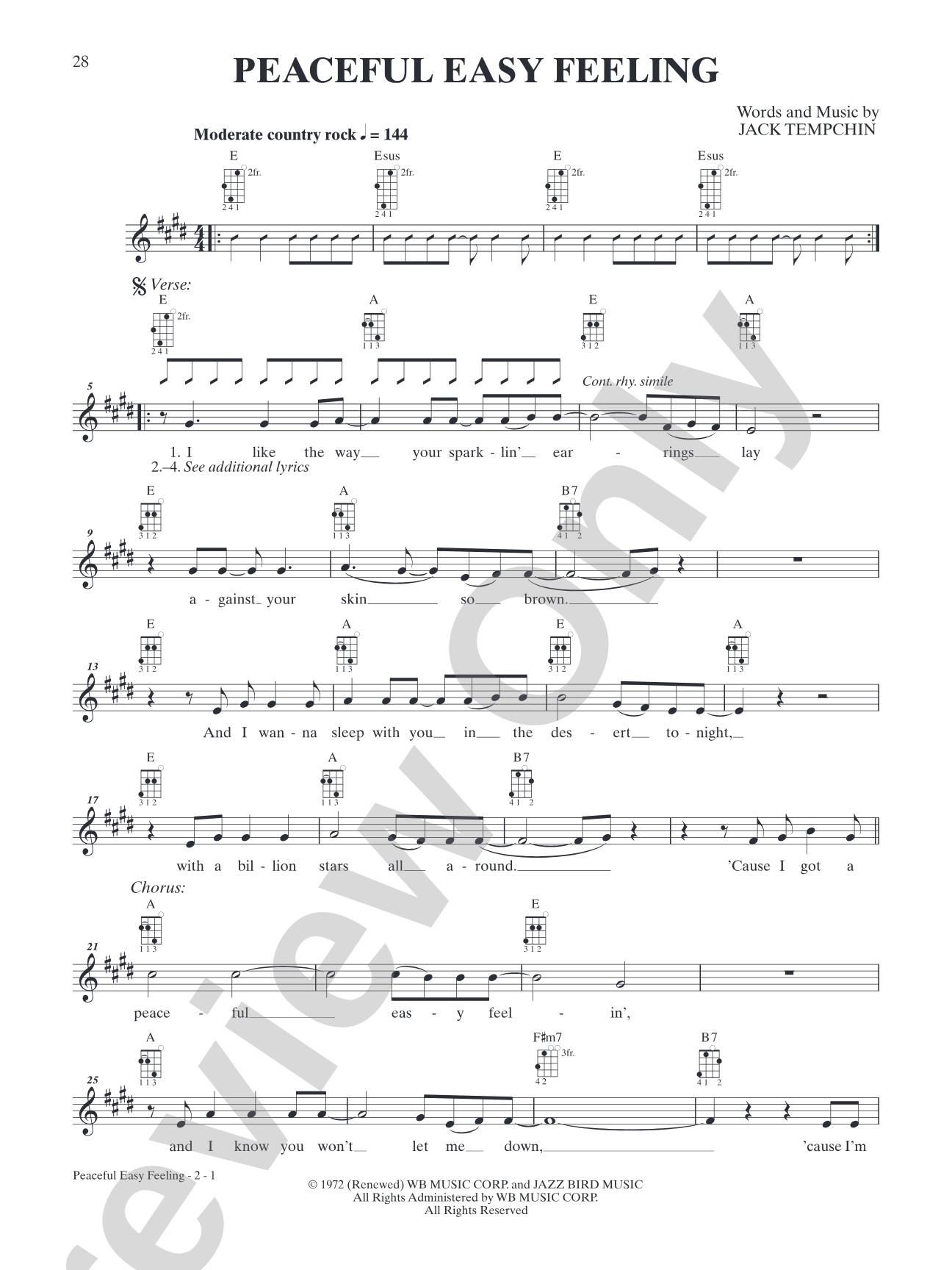 Peaceful Easy Feeling: Mandolin TAB