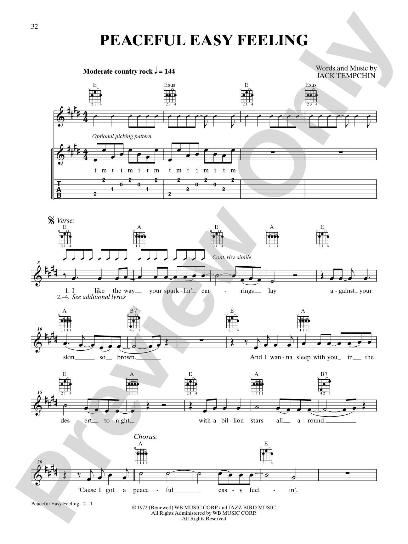 Peaceful Easy Feeling: Banjo TAB